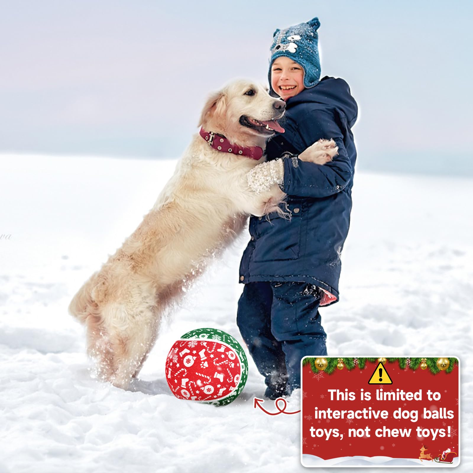 **QDAN Christmas Dog Toys - Giant 9.5 Inch Tennis Ball for Large & Medium Dogs - Durable Outdoor Play Ball for Fetch & Training - Perfect Birthday Gift for Active Dogs**    *(Ideal for backyard play, beach trips, or dog park adventures!)*