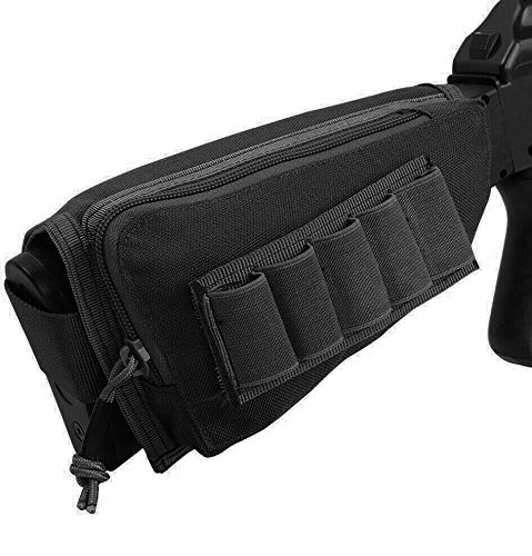 Tactical Shotgun Shell Holder Pouch - Cheek Rest Ammo Storage for Rifles & Shotguns | Hunting, Shooting Range & Outdoor Sports Accessory