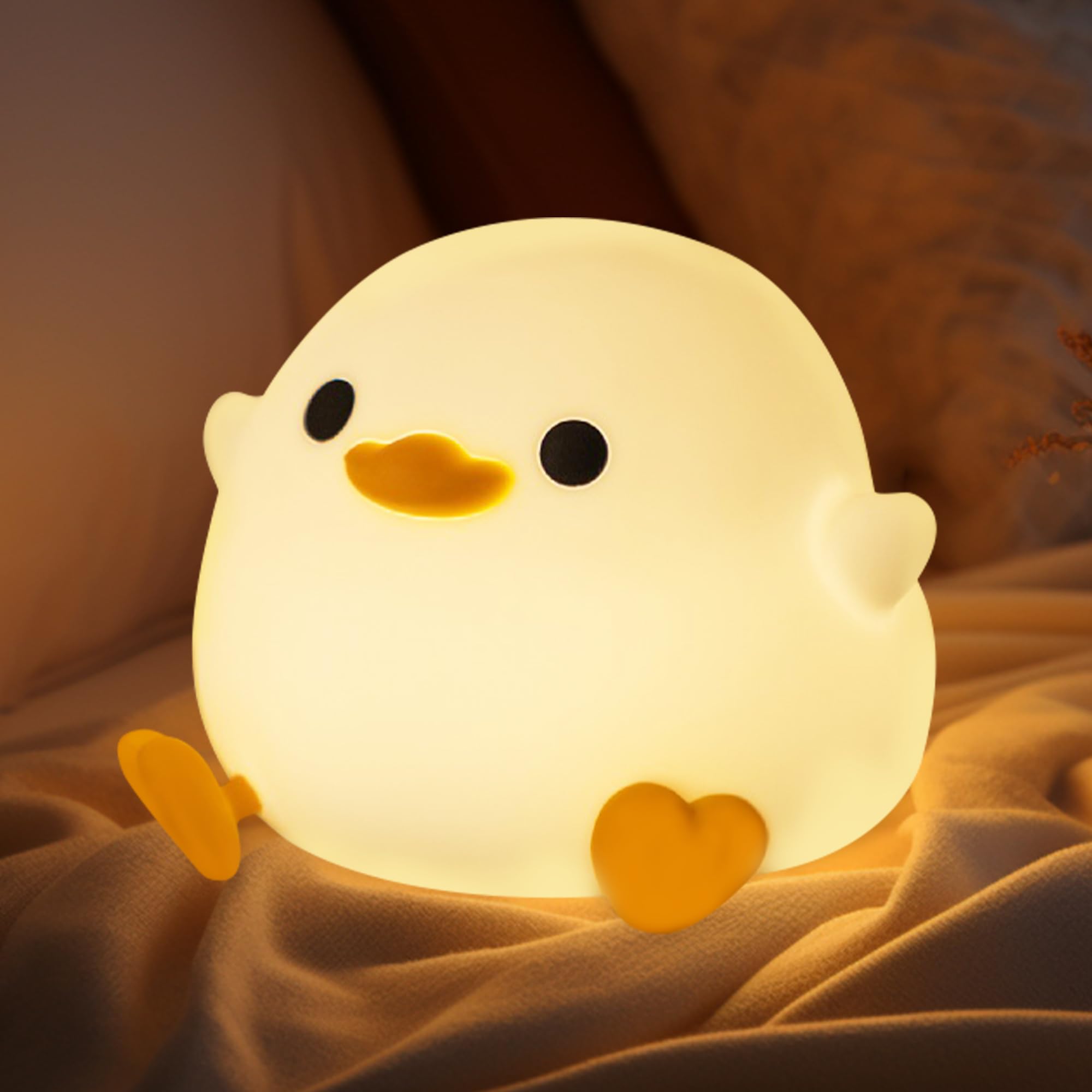 DoDo Duck Night Light - Cute Silicone Duck Lamp for Nursery, Dimmable Rechargeable LED Bedside Lamp with 20-Min Timer & Touch Control | Perfect Baby Shower Gift, Kids Room Decor & Soothing Nightlight for Boys, Girls & Women
