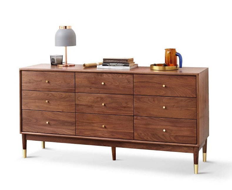 Solid Black Walnut & Oak Wood Drawer - Modern Porch Cabinet for Outdoor Storage & Entryway Organization | Perfect for Patio, Deck, and Garden Decor