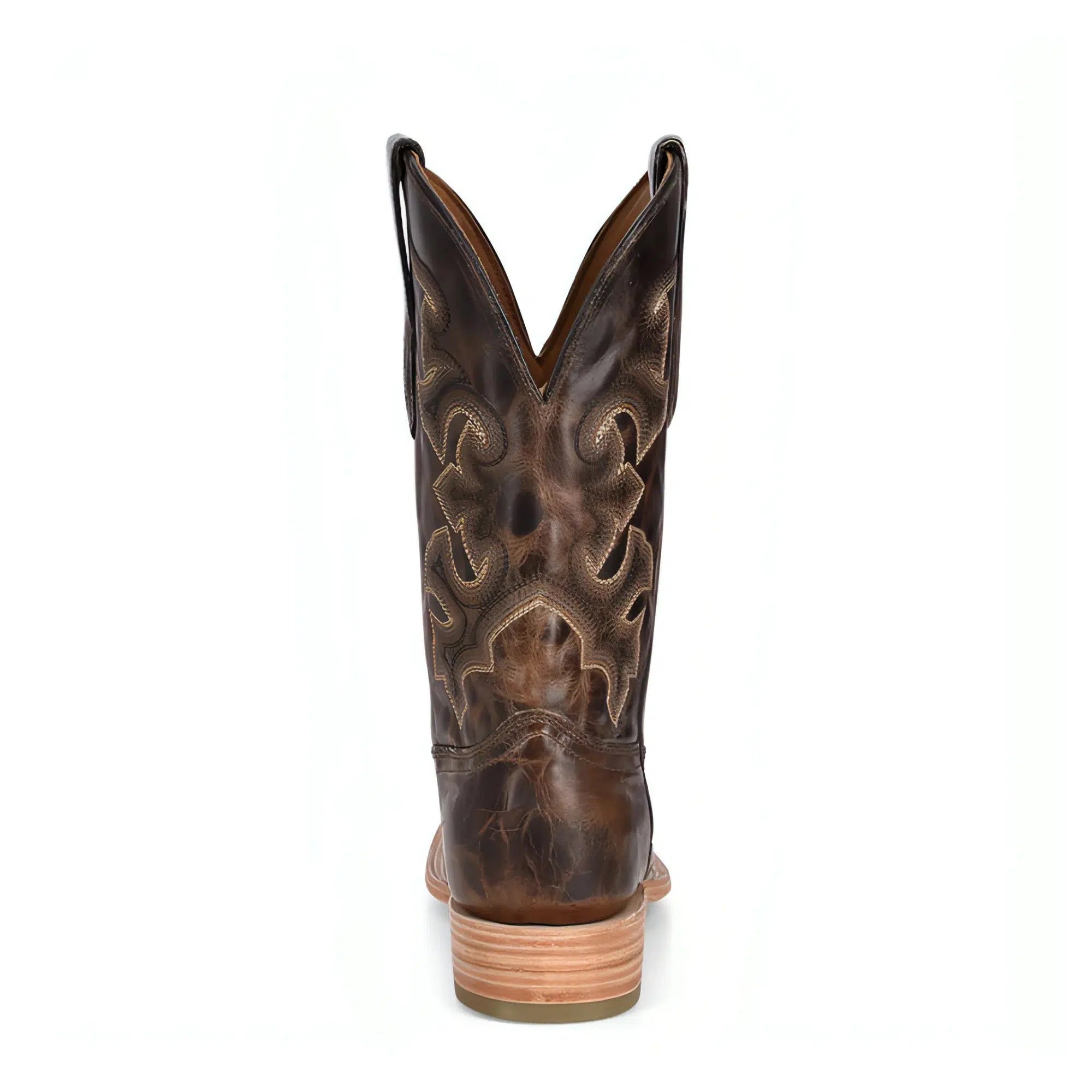 **Men's Corral Brown Western Cowboy Boots - Genuine Cowhide Leather - Perfect for Rodeo, Country Dancing & Outdoor Adventures**