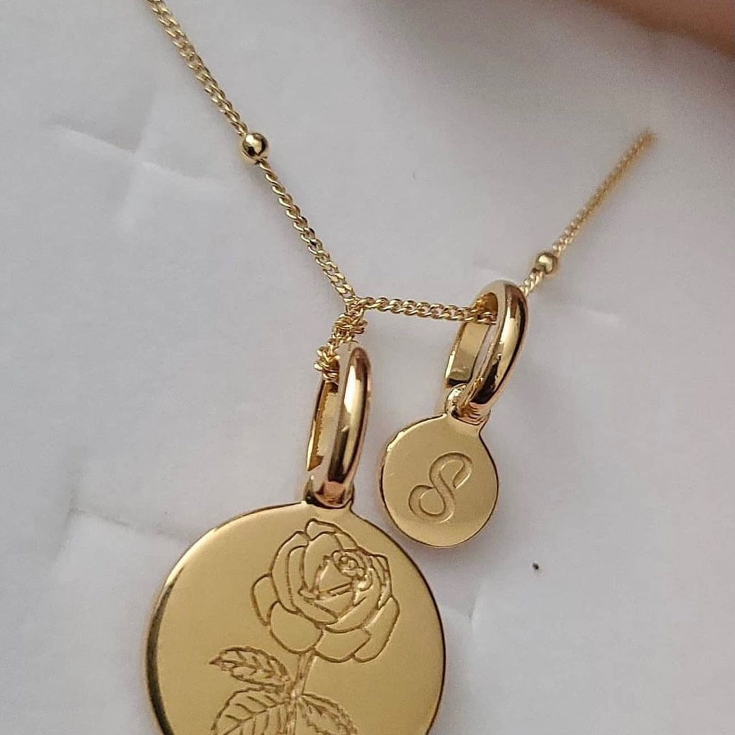 Personalized Poppy Necklace with Initial Charm - August Birth Flower Jewelry for Women - Perfect Gift for Birthday, Anniversary & Mother's Day