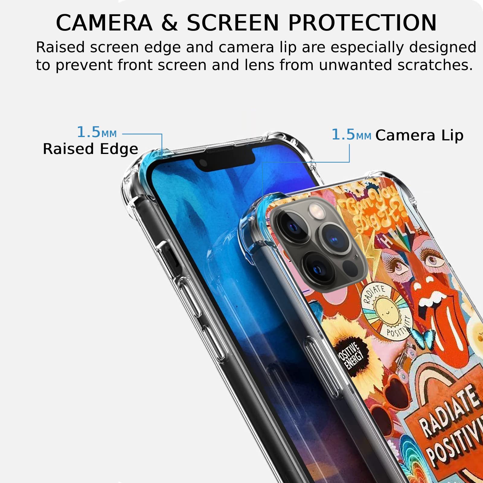 **Aesthetic Orange Hippie Trippy Groovy Phone Case for iPhone 12 Pro Max - Trendy Daisy Butterfly TPU Bumper Cover for Teens, Men & Women - Perfect for Music Festivals, Boho Style & Everyday Protection**