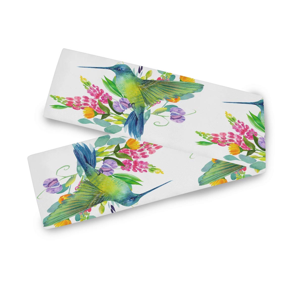 Bardic 13x90 Inch Hummingbird Floral Table Runner - Elegant Dining Table Decor for Kitchen, Coffee Table, Wedding & Holiday Celebrations | Perfect for Spring Parties, Thanksgiving & Christmas Decorations