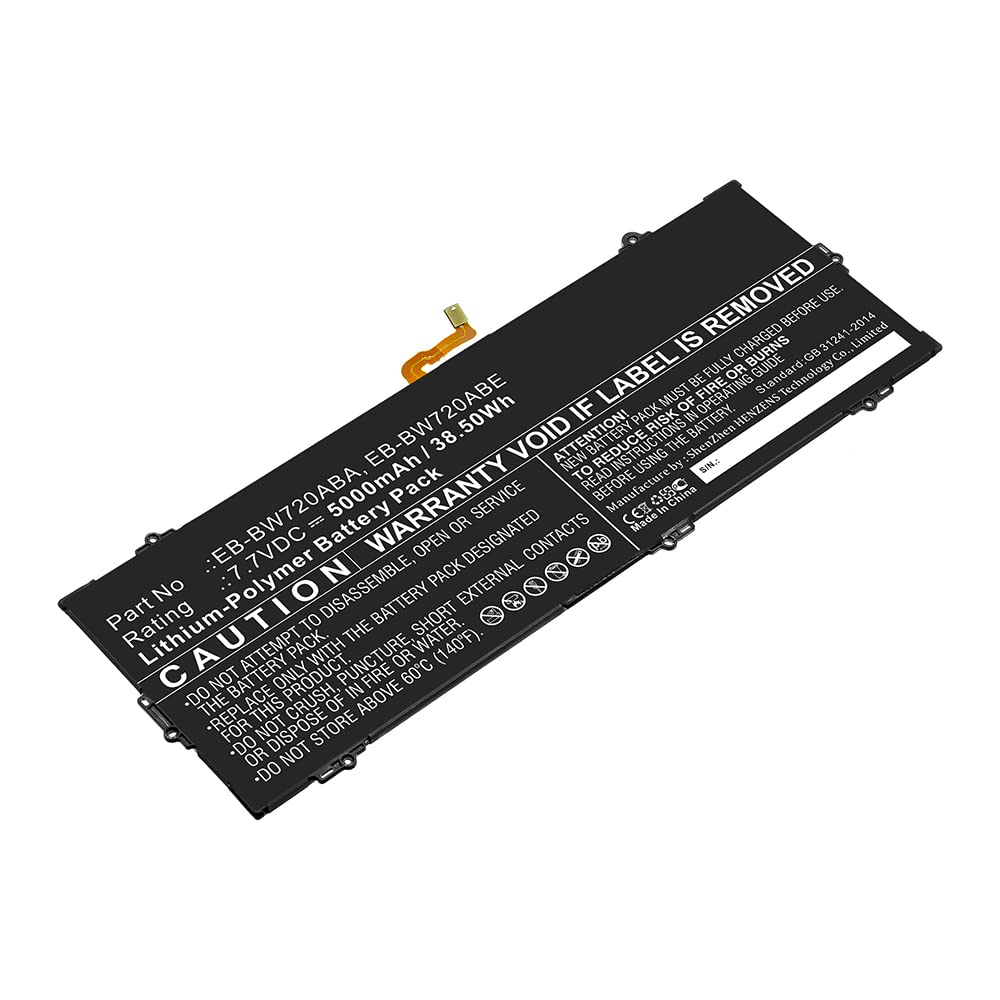 Synergy Digital Replacement Tablet Battery for Samsung EB-BW720ABA - 7.7V 5000mAh Li-Polymer Battery - Perfect for Galaxy Tab 3 7.0 (T210/T211) - Long-Lasting Power for Work, Travel & Entertainment