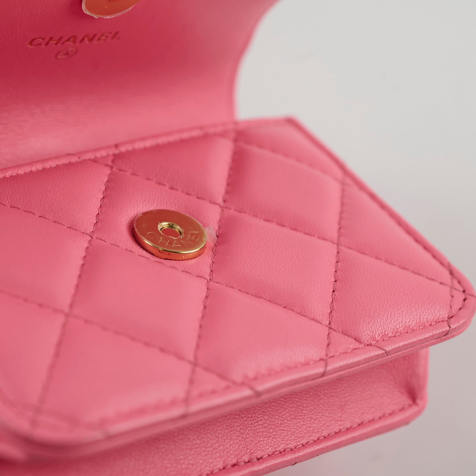 Chanel Quilted Mini Hook Card Coin Case Pink 31 Series - Luxury Wallet for Cards & Coins | Perfect for Everyday Use, Travel & Gift Giving