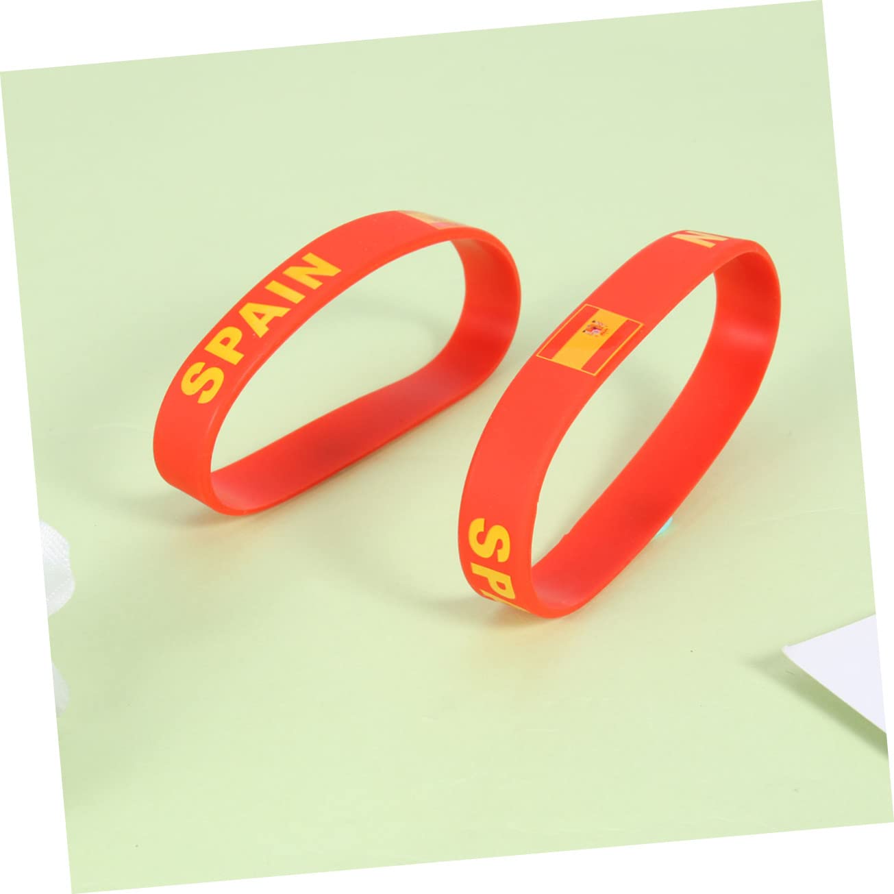 SUPVOX 2 Pack Spain Flag Silicone Wristbands - Stretchable Rubber Bracelets for Men & Women - Perfect for Fitness, Yoga, Gym, Sports Fans & Supporters - Great Gift Idea (5 Pieces per Pack x 2 Sets) - Ideal for Game Day, Team Spirit, Workouts & Everyday Wear