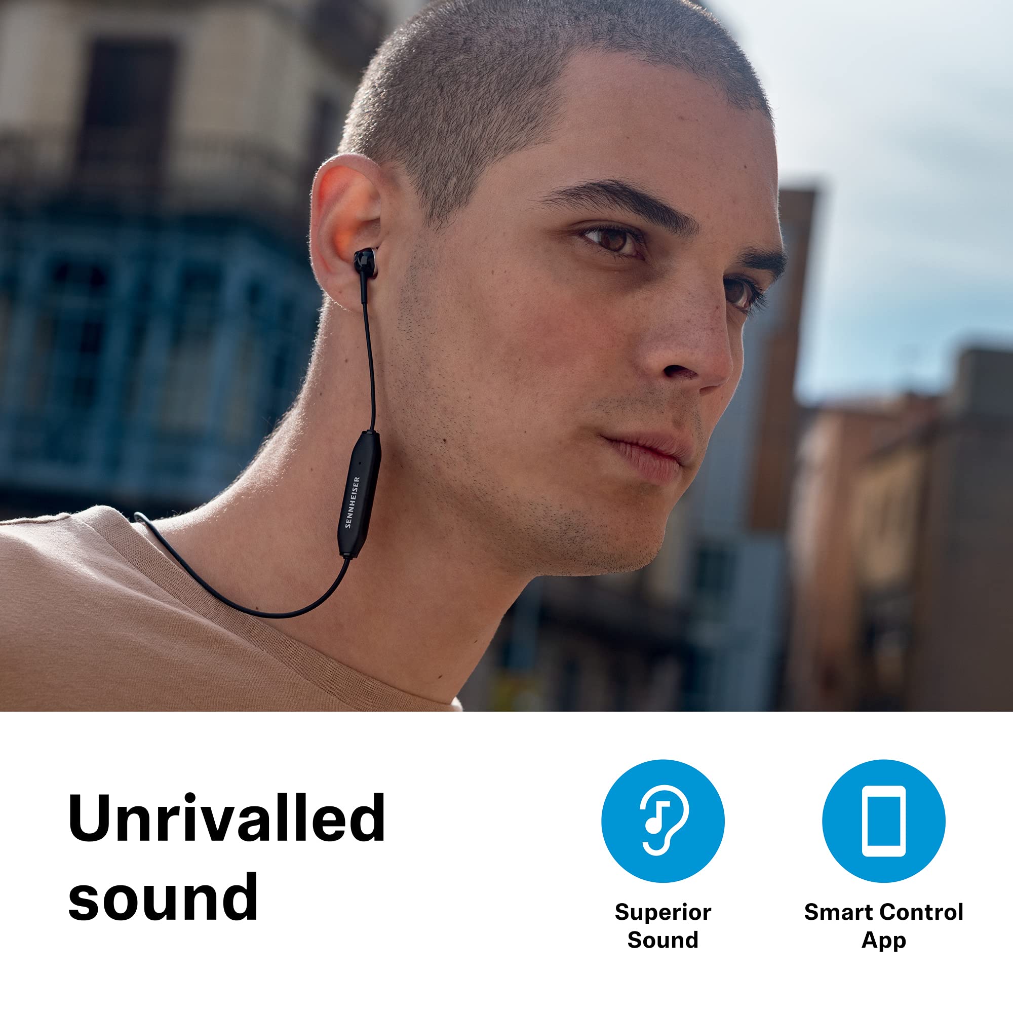Sennheiser CX 350BT Wireless Bluetooth 5.0 Headphones - 10H Battery Life, Fast USB-C Charging, AI Assistant, Dual Device Pairing - White | Perfect for Commuting, Workouts & Travel (CX 350BT White)