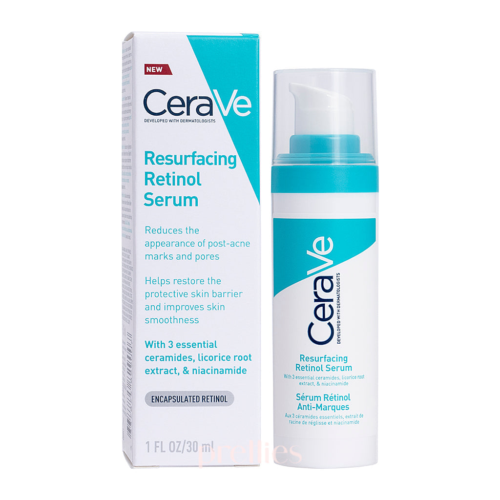 CeraVe Resurfacing Retinol Serum 30ml - Anti-Aging Face Treatment with Ceramides & Niacinamide for Smooth Skin | Perfect for Nighttime Skincare Routine & Reducing Fine Lines