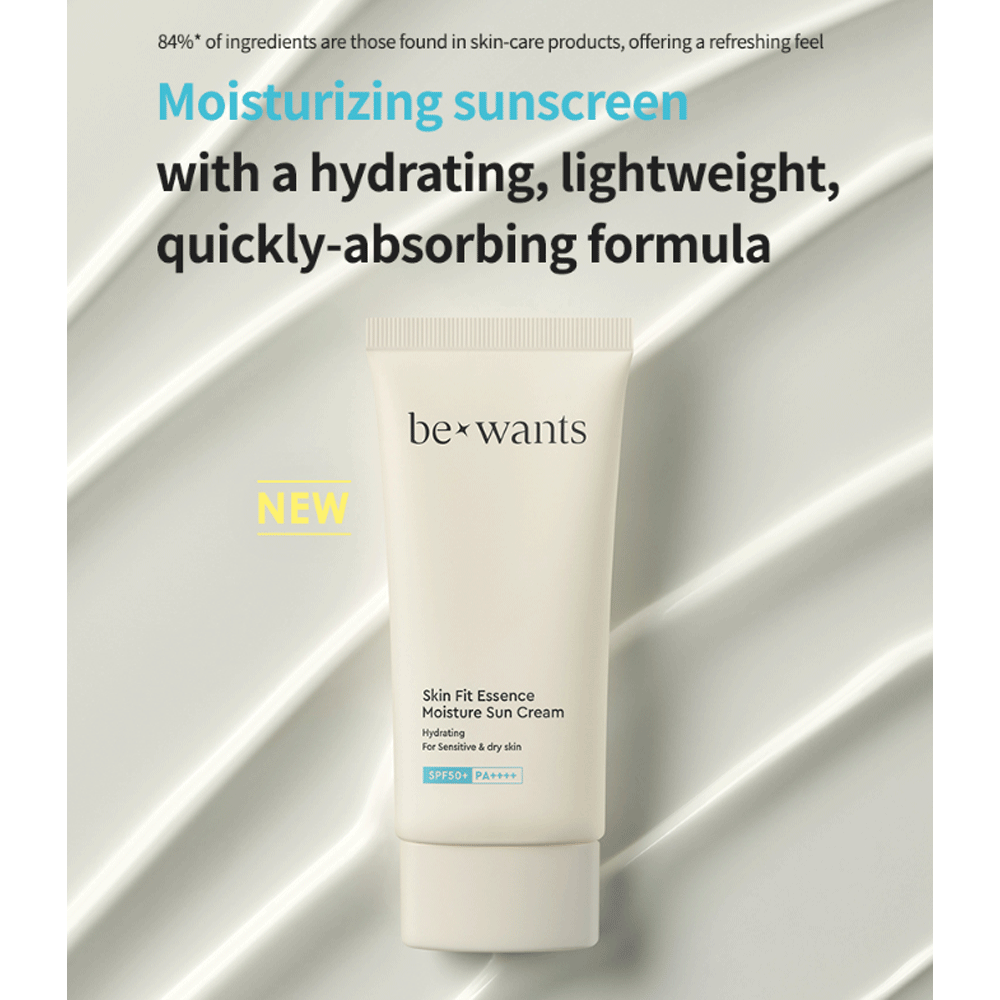 Bewants Skin Fit Essence Moisture Sun Cream SPF 50ml - Hydrating Facial Sunscreen for Daily UV Protection - Perfect for Outdoor Activities & Travel