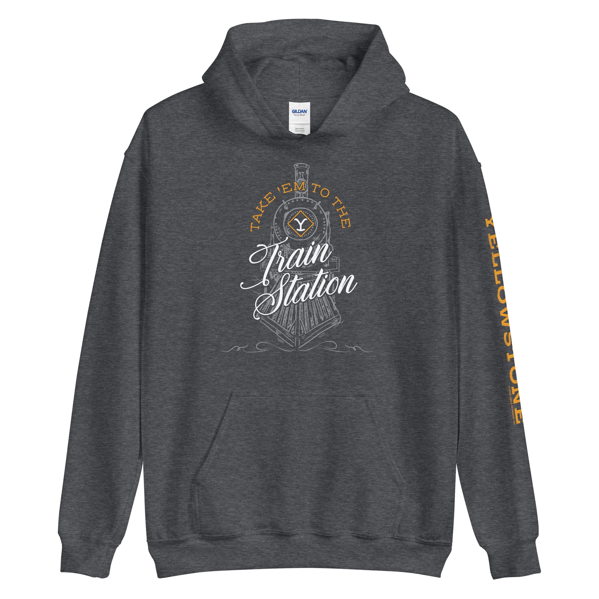 Officially Licensed Yellowstone 'Take 'Em To The Train Station' Hooded Sweatshirt | Paramount Network Merchandise | Perfect for Fans, Outdoor Adventures & Casual Wear