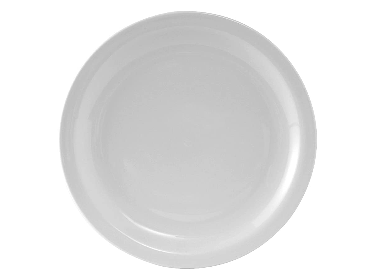 Tuxton China CLA-104 Porcelain White Round Plates, 10.5