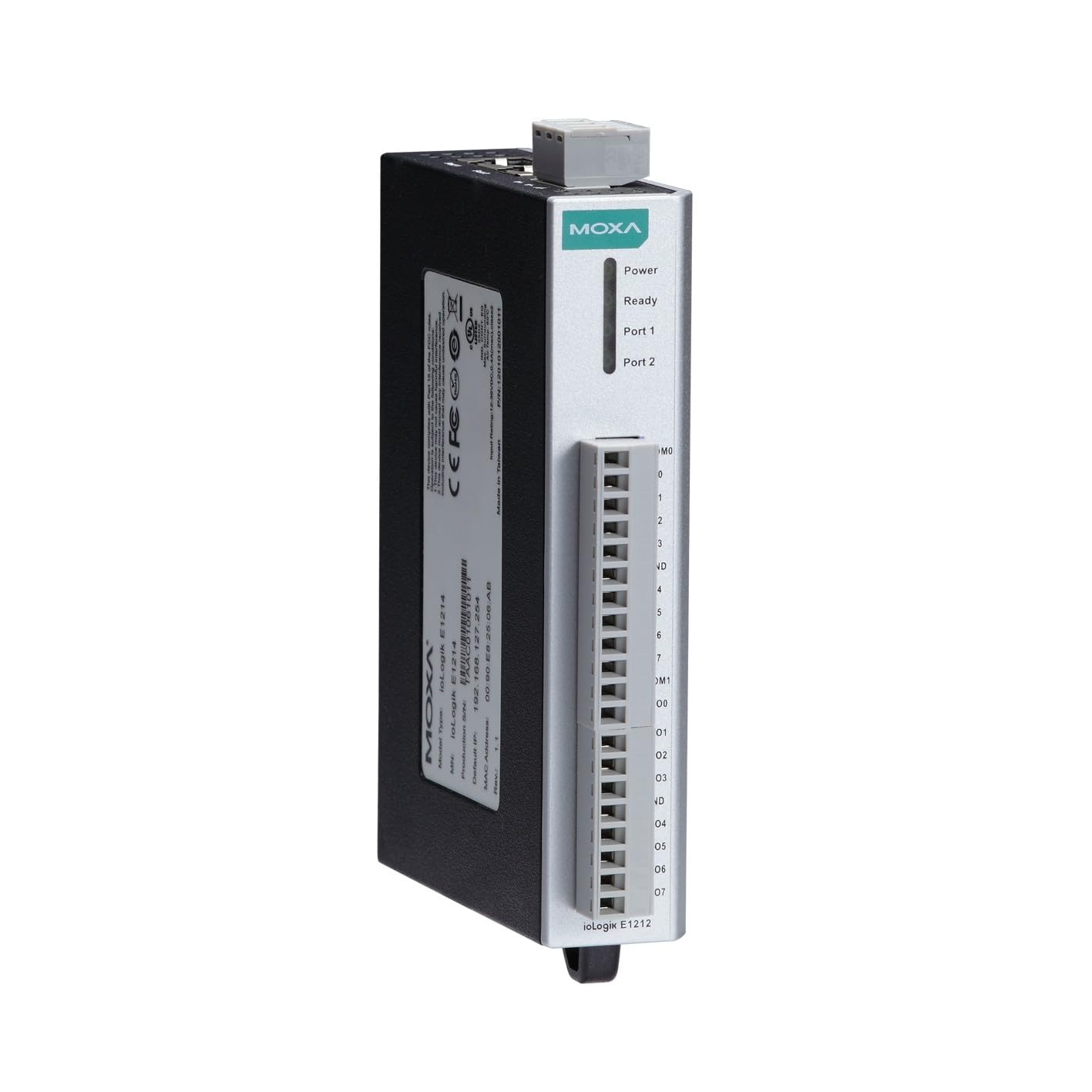MOXA ioLogik E1212 Remote Ethernet I/O Module - 8 Digital Inputs/8 Digital I/O - 2-Port Switch for Industrial Automation & Smart Home Applications