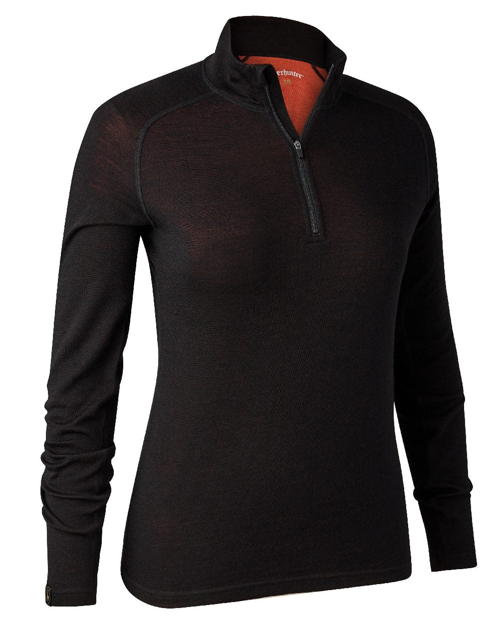 Deerhunter Women's Merino Wool Half Zip Base Layer - Soft Thermal Undershirt for Hiking, Skiing & Outdoor Activities