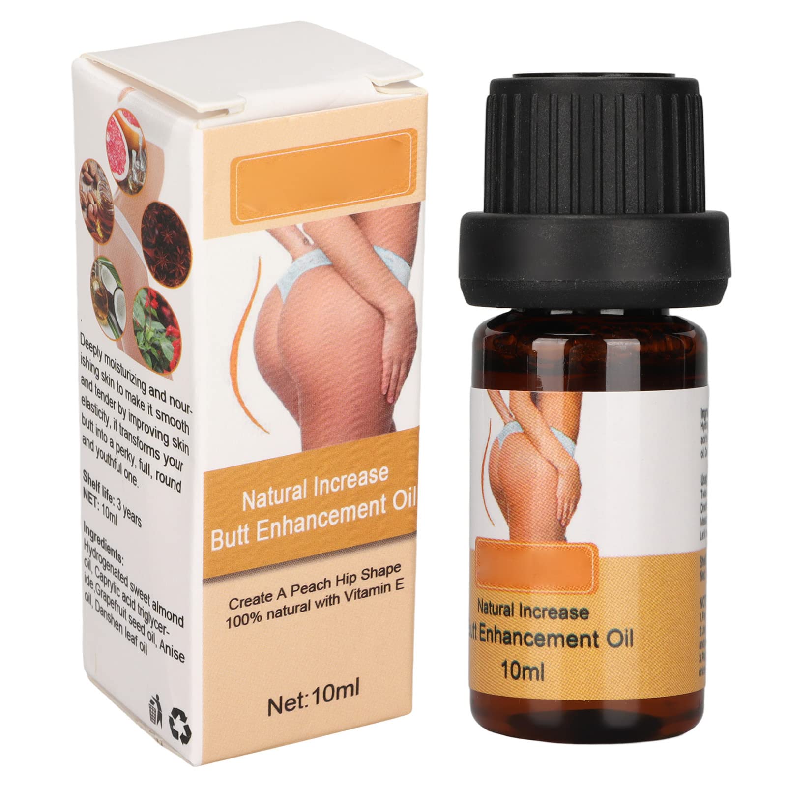 Petyoung 10ml Natural Essential Oil for Firming & Hip Lift - Portable Skin Care for Body Curves | Use for Massage, Aromatherapy & Relaxation
