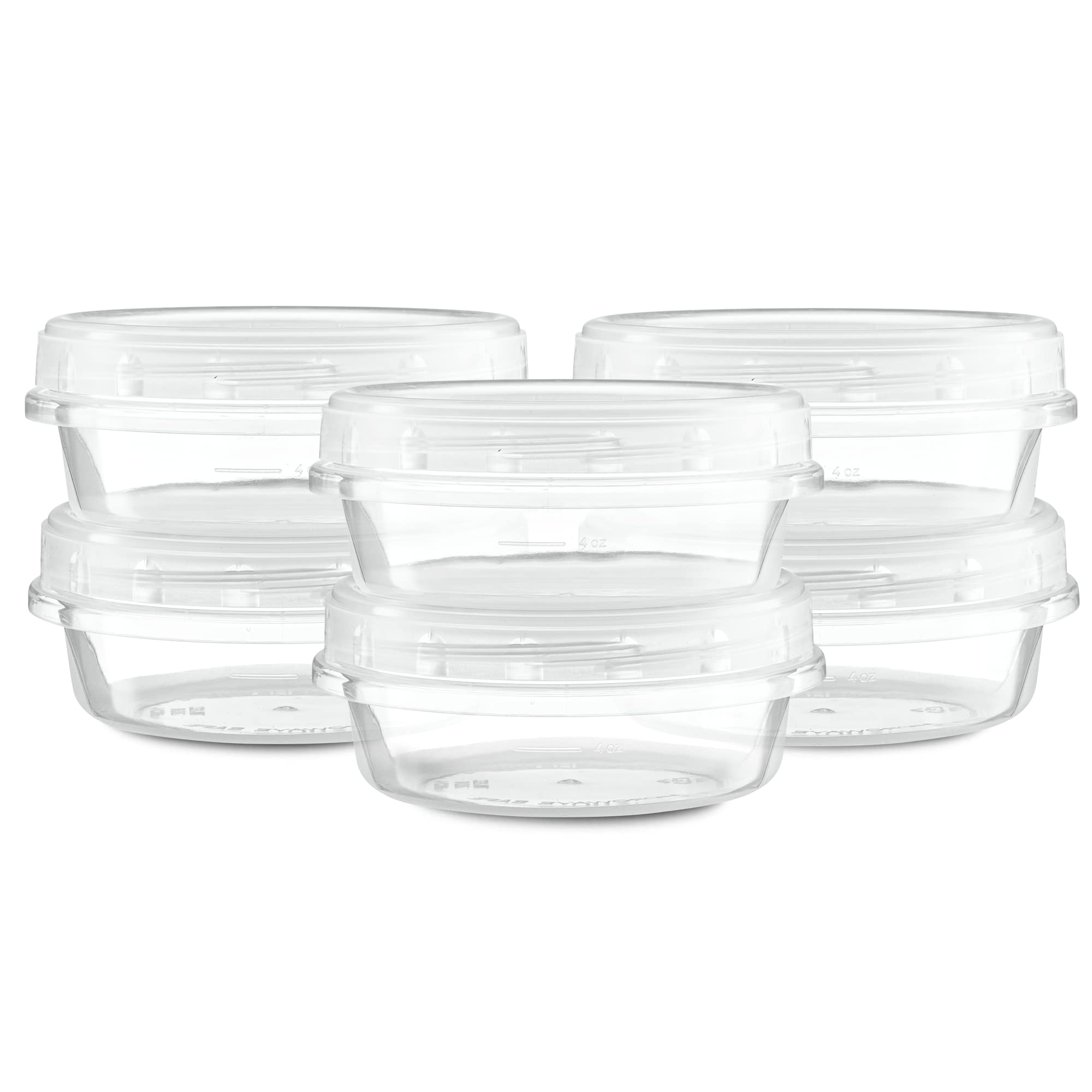 8oz (10 Pack) Clear Plastic Twist Cap Containers with Screw-On Lids - Airtight Food Storage Containers for Freezer, Pantry & Meal Prep | BPA-Free Kitchen Organization Solution