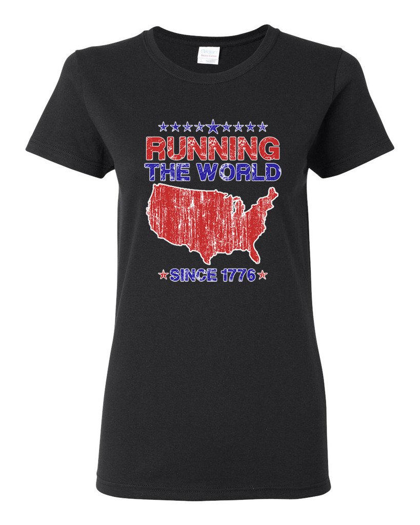 Ladies Running The World Since 1776 Patriotic American Flag T-Shirt - Vintage USA Women's Tee for 4th of July, Independence Day & Political Events