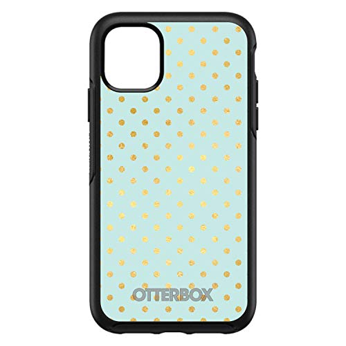 Teal & Gold Polka Dot Pattern On Black Case