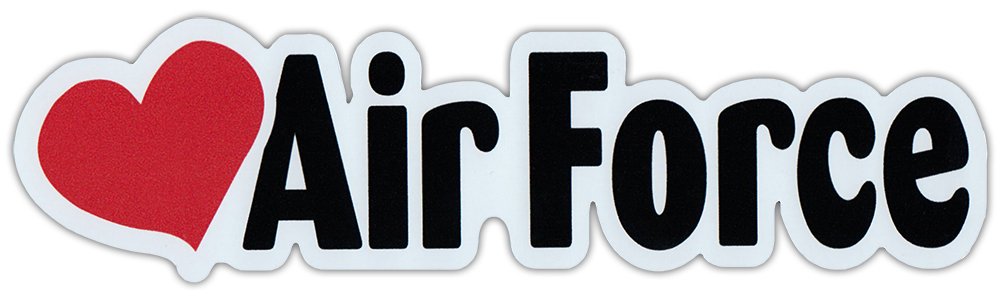 Love Air Force Heart Magnet - Car & Fridge Stickers - Support Military