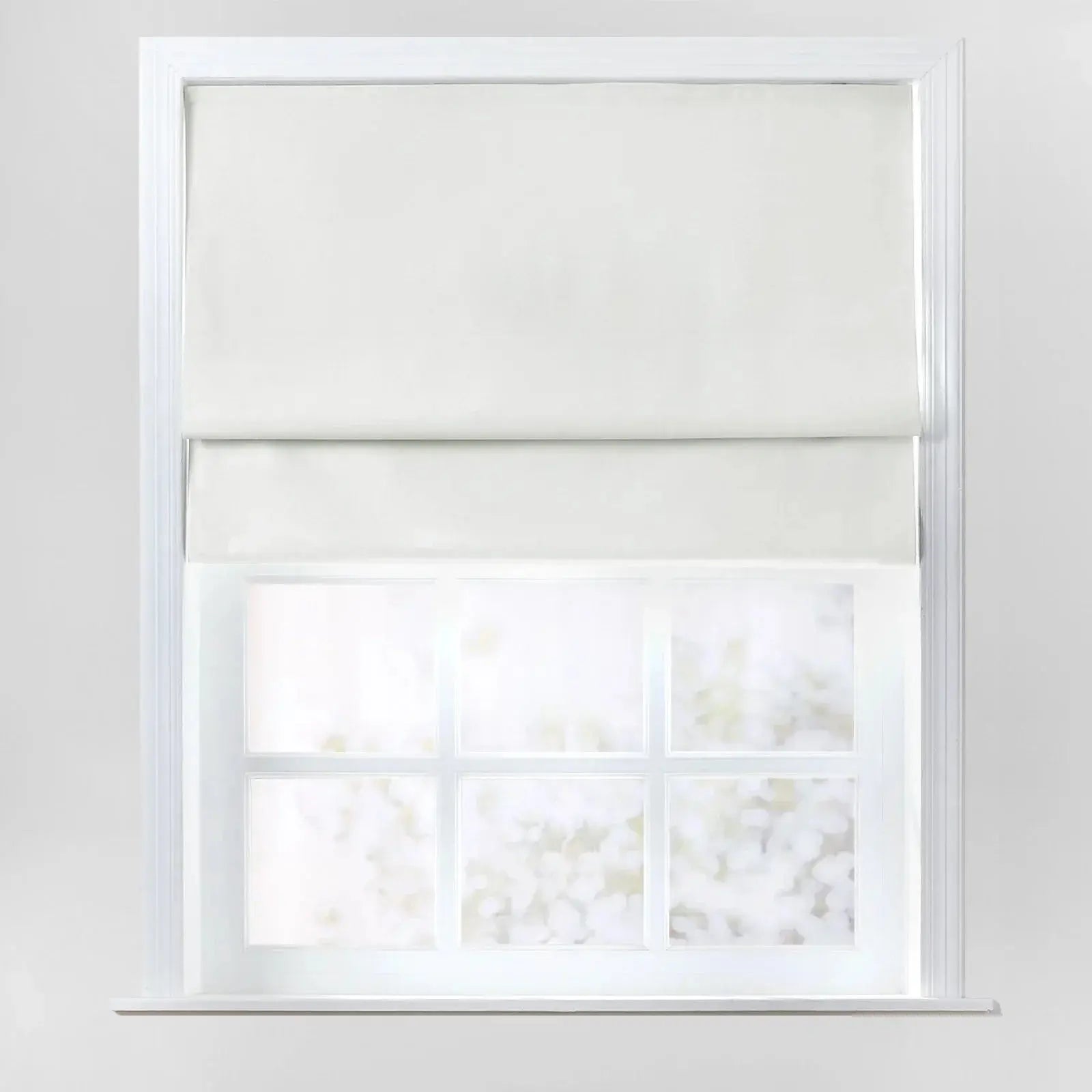 Birkin Velvet Roman Shade - Cordless Window Treatment with Wooden Headrail for Living Room & Bedroom Blackout