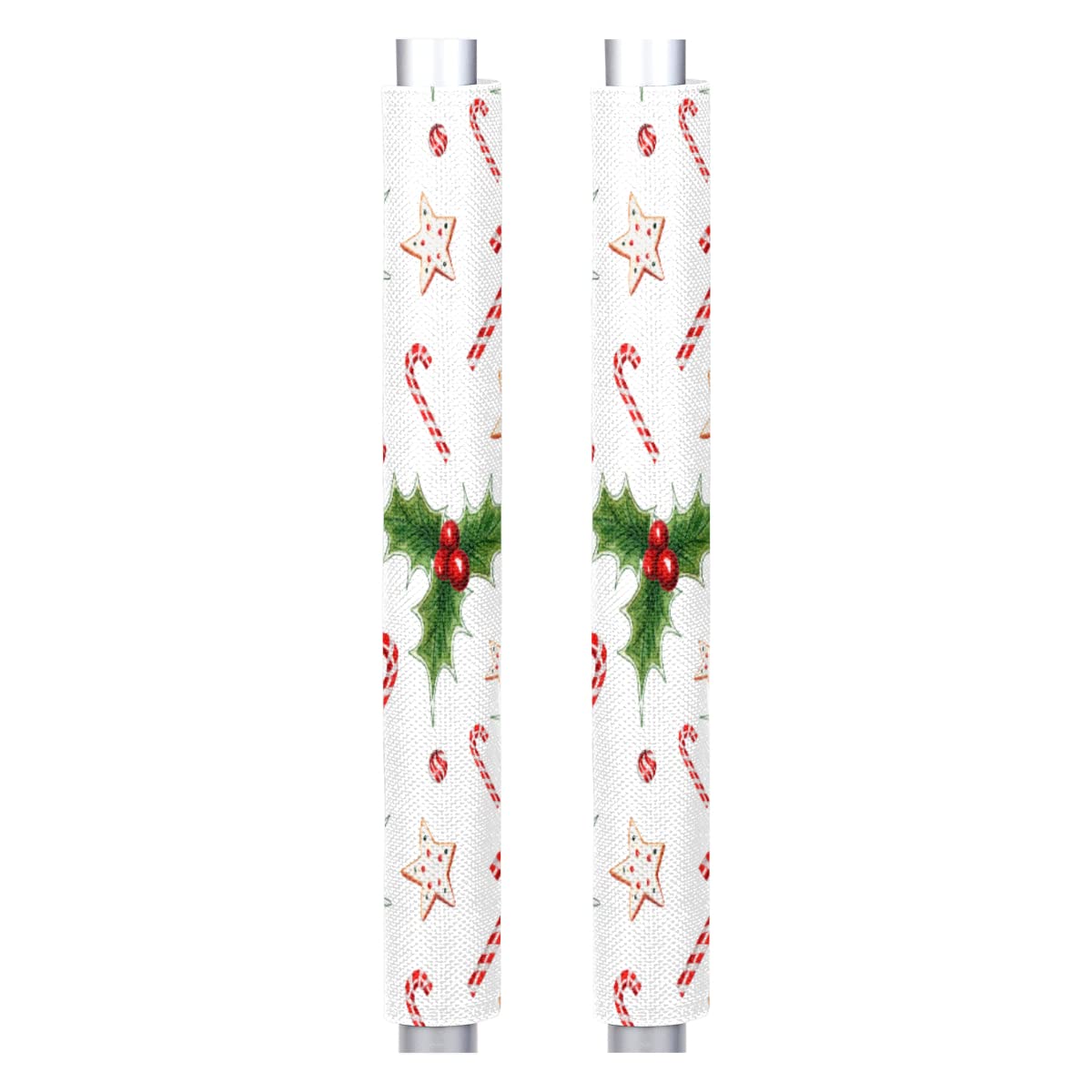 Christmas Refrigerator Door Handle Covers Set of 2 - Washable Kitchen Appliance Handle Protectors for Fridge, Microwave, Dishwasher & Oven - Food & Oil Stain Resistant - Perfect Holiday Home Decor & Gift Idea