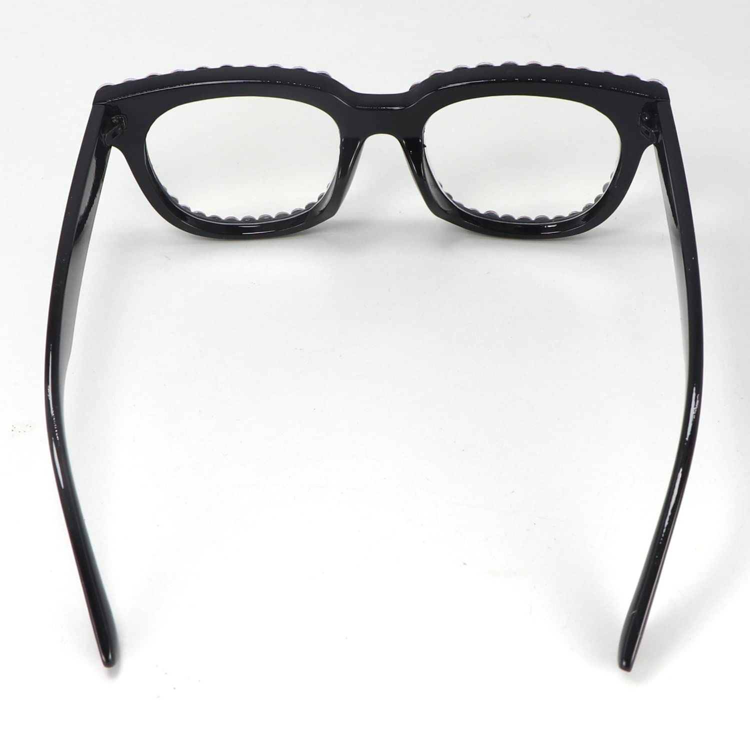 Stylish Square Oversized Blue Light Blocking Reading Glasses for Women - Bling Rhinestone Computer Glasses for Work, Gaming & Screen Time