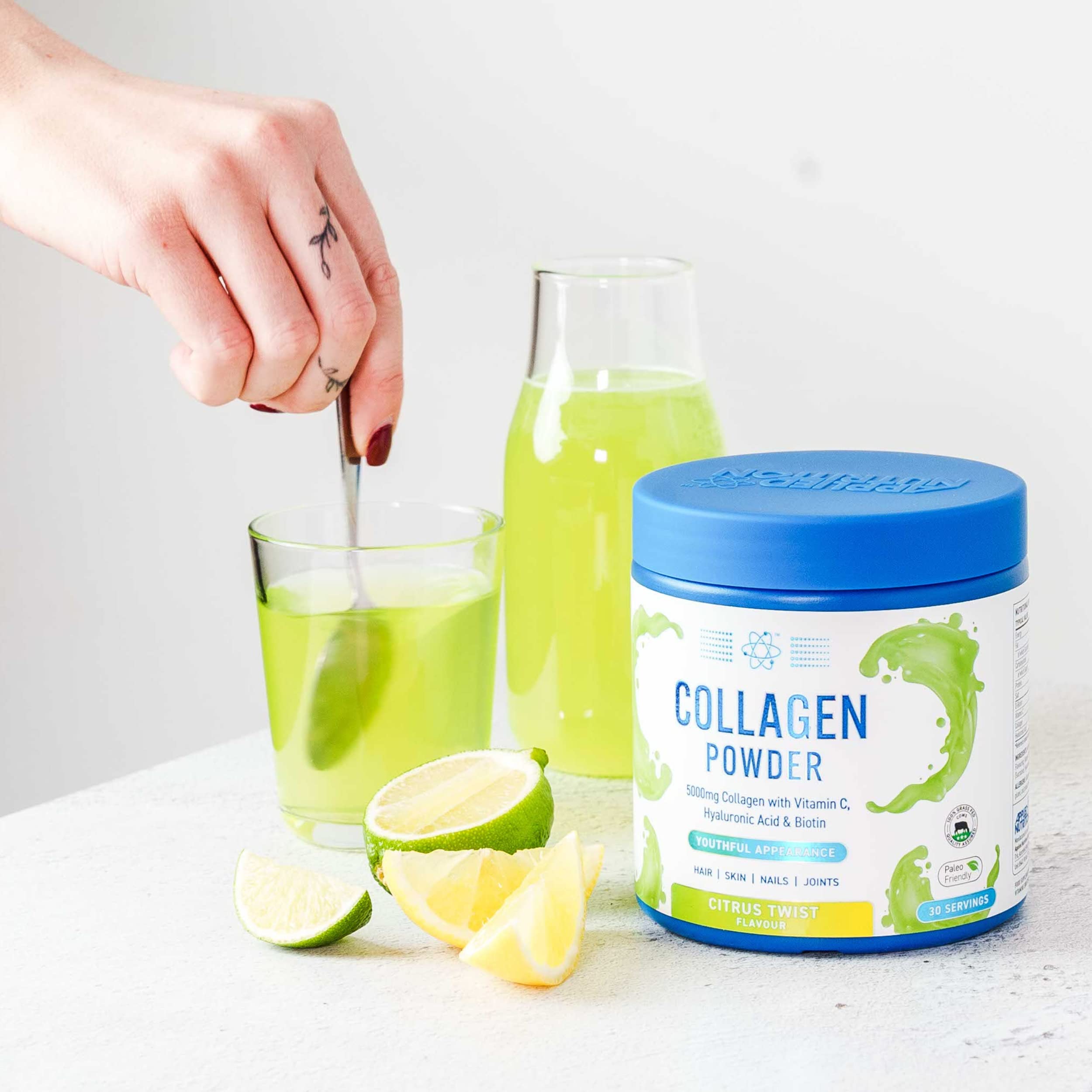 Applied Nutrition Collagen Powder - Citrus Twist 165g | Hydrolyzed Collagen Peptides for Skin, Hair & Nail Health | Perfect for Smoothies, Coffee & Post-Workout Recovery