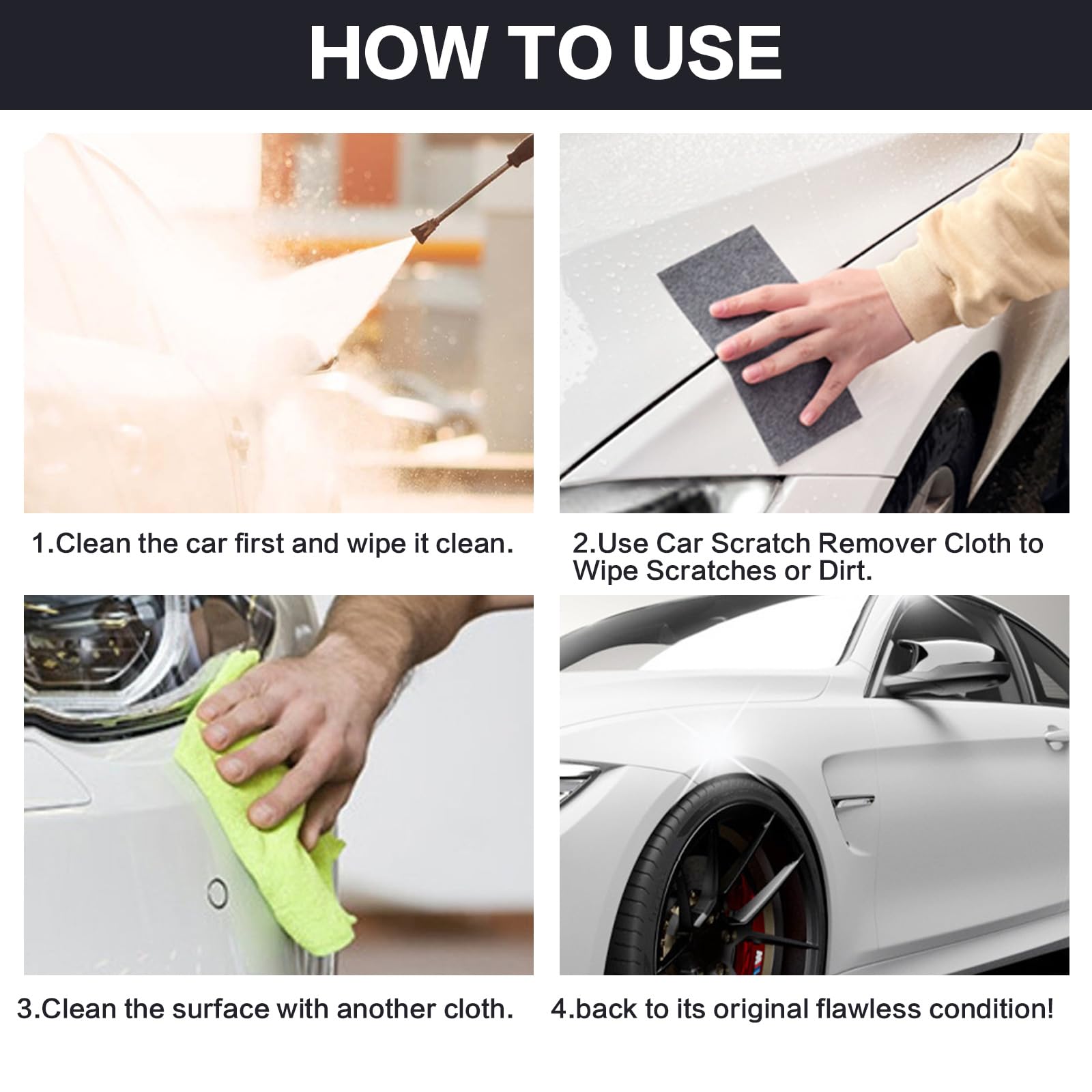 6-Pack Nano Sparkle Cloth - Premium Car Scratch Remover for Paint Repair | Microfiber Buffing Pads for Vehicle Detailing & Polishing | Perfect for DIY Car Care, Auto Body Shops & Professional Detailing Services