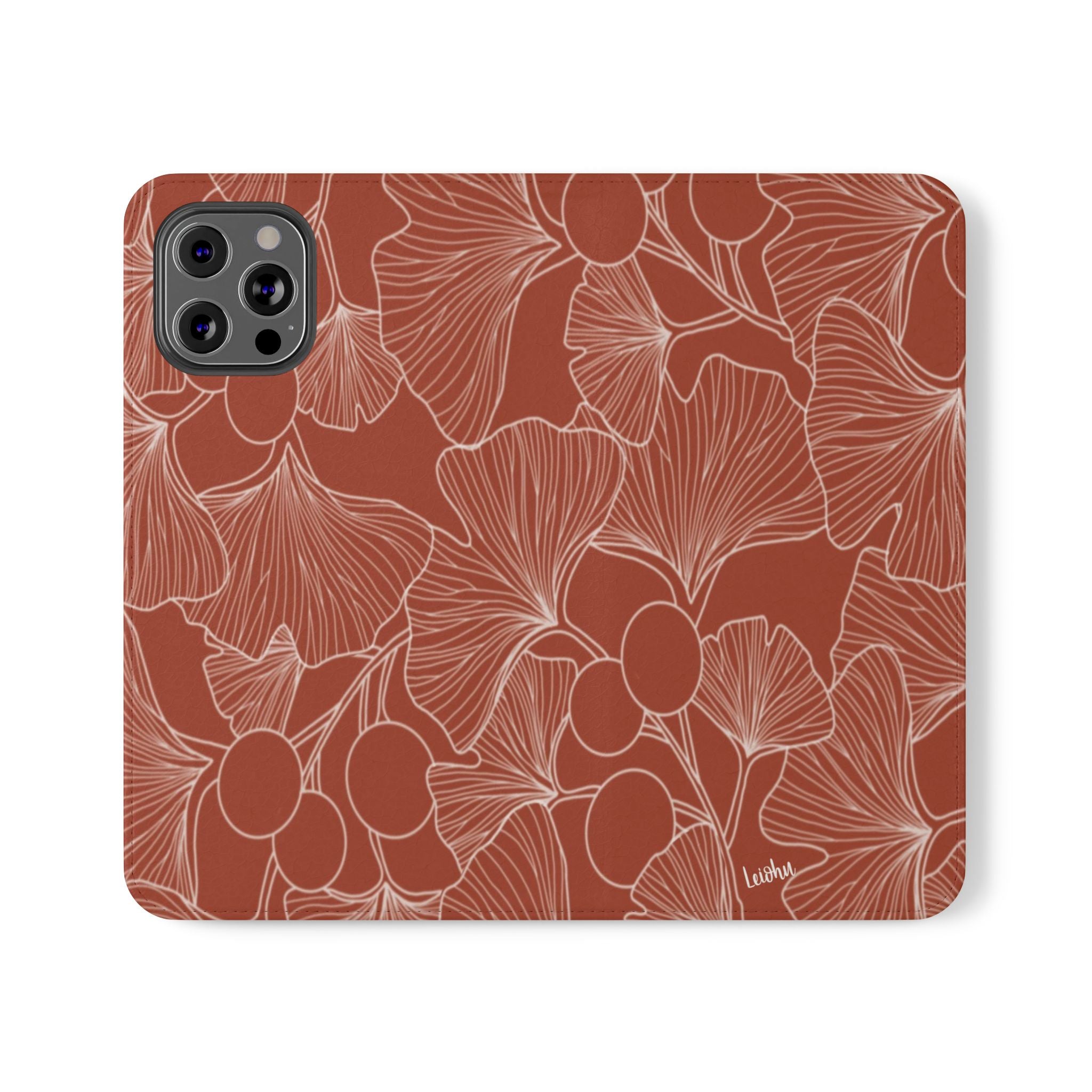 Premium Gingko Rust Folio Case for iPad - Elegant Leather Cover with Stand, Auto Sleep/Wake | Perfect for Work, Travel & Home Use