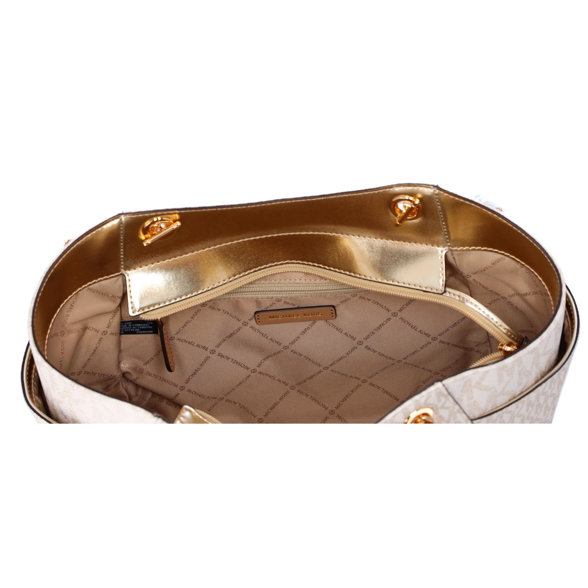 Michael Kors Jet Set Large Signature Logo Shoulder Bag for Women - Genuine Leather Crossbody Purse with Adjustable Strap, Perfect for Work, Travel & Everyday Use