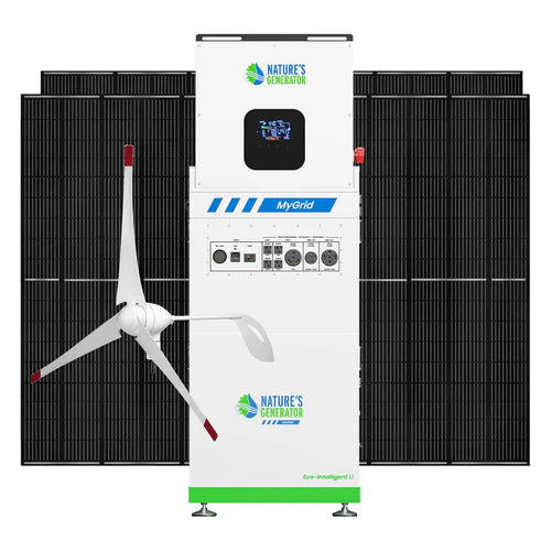 Natures Generator MyGrid 10K Solar Power Kit - 4 x 410W Rigid Solar Panels + 350W Wind Turbine | Off-Grid Power Solution for Home, RV & Emergency Backup