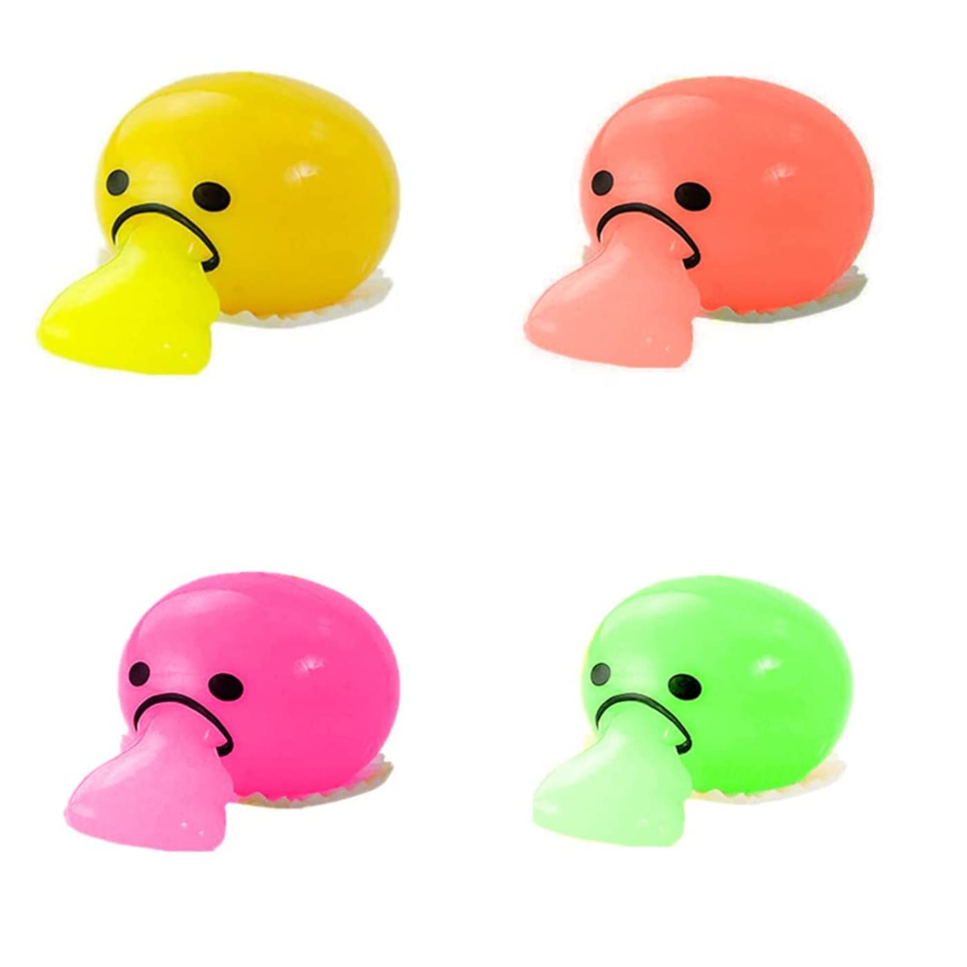 Fun Slime Balls & Vomiting Egg Toys - 4 Color Stress Relief Squeeze Toys for Kids, Tricky Play Fidget Toys, Perfect Children's Day Gifts - Great for Sensory Play, Classroom Rewards & Anxiety Relief