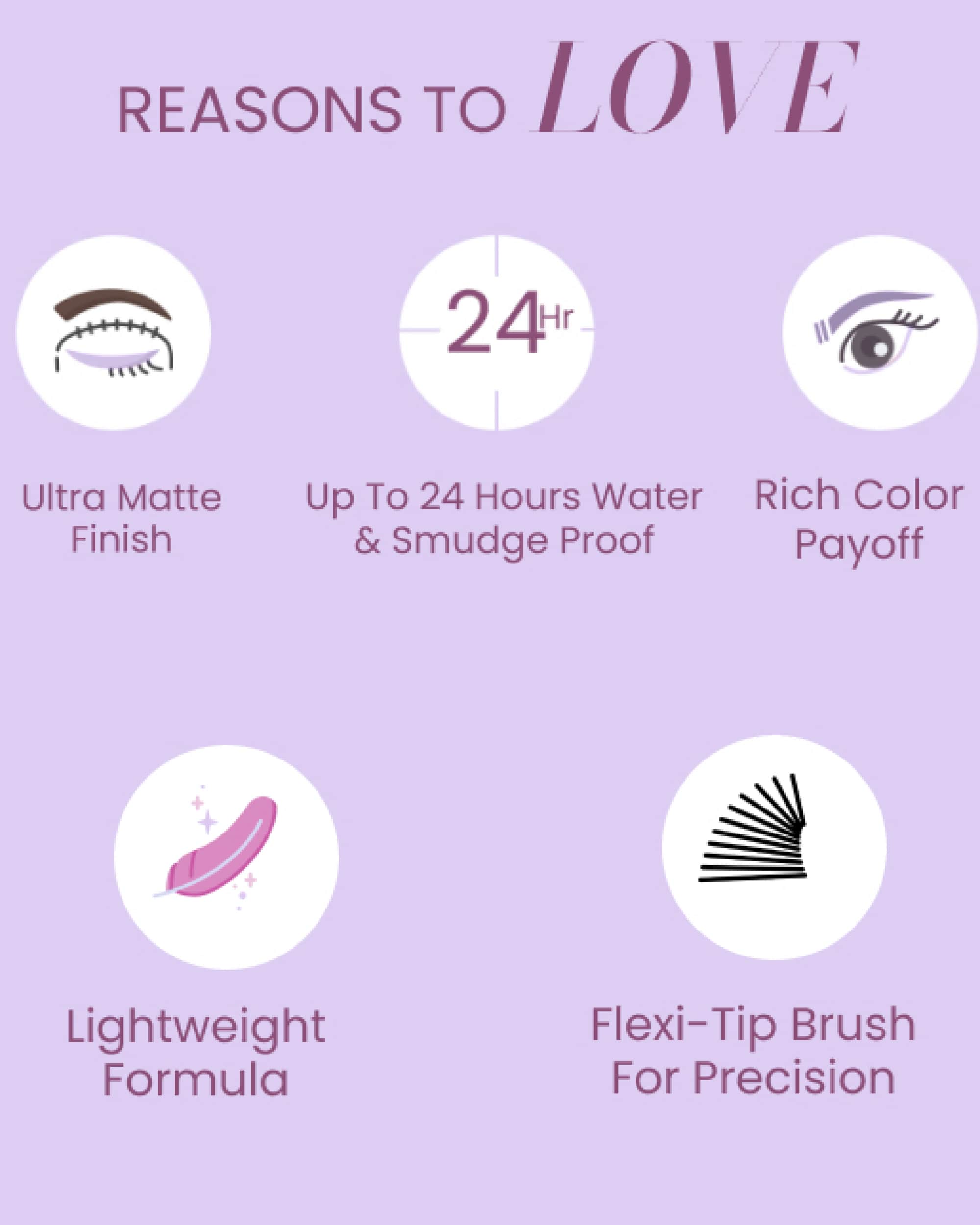 Smudge-Proof Waterproof Eyeliner - Long Lasting Matte Liquid Eyeliner for Precise Lines | Perfect for Daily Wear, Night Out & Special Occasions