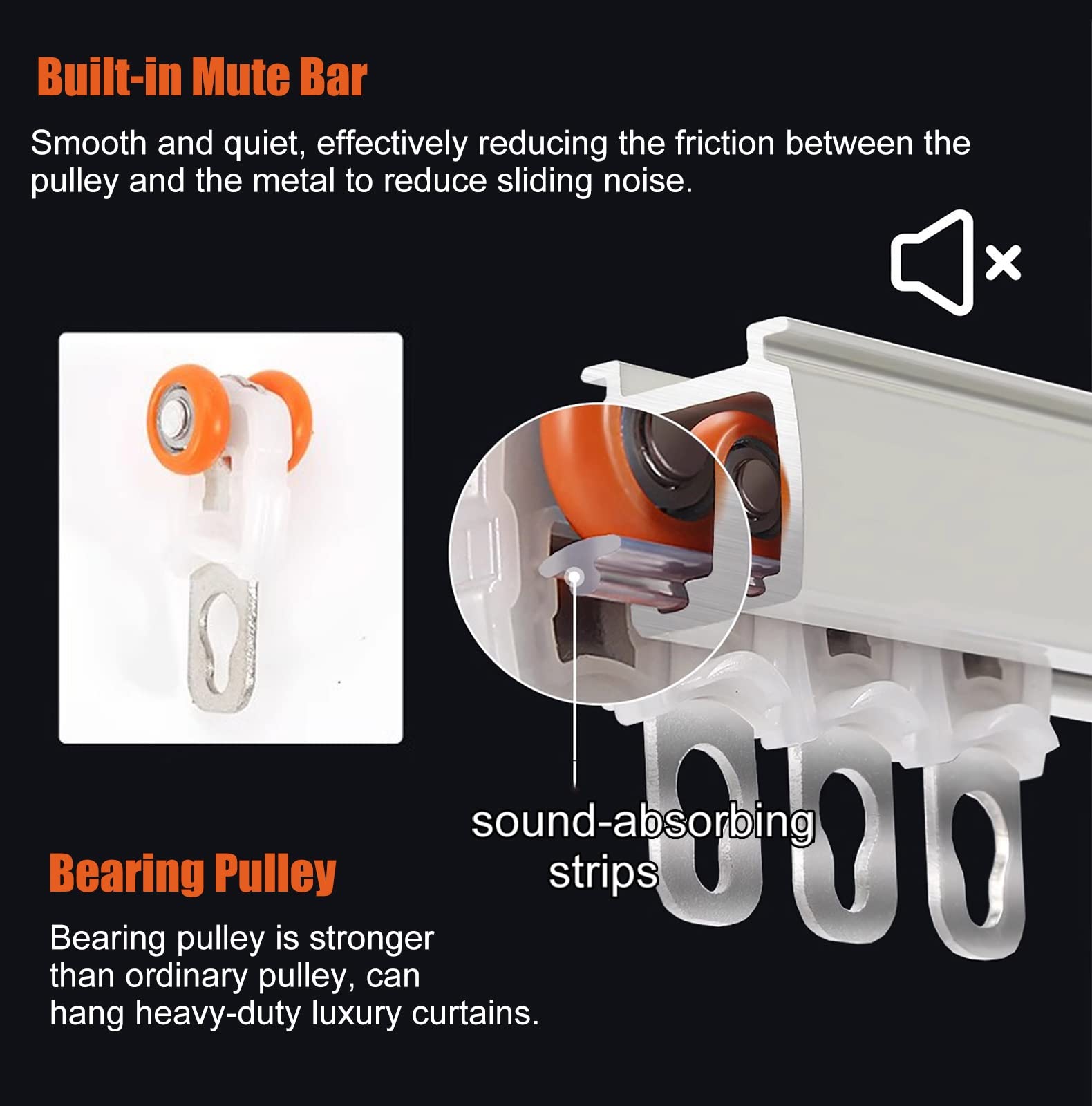 Heavy Duty Aluminum Ceiling Curtain Track System - White Hospital & RV Curtain Rail for Room Dividers - Wall/Ceiling Mount Curtain Rod with Bearings for Thick Fabric Drapes - Perfect for Medical Facilities, Campers & Home Room Partitions