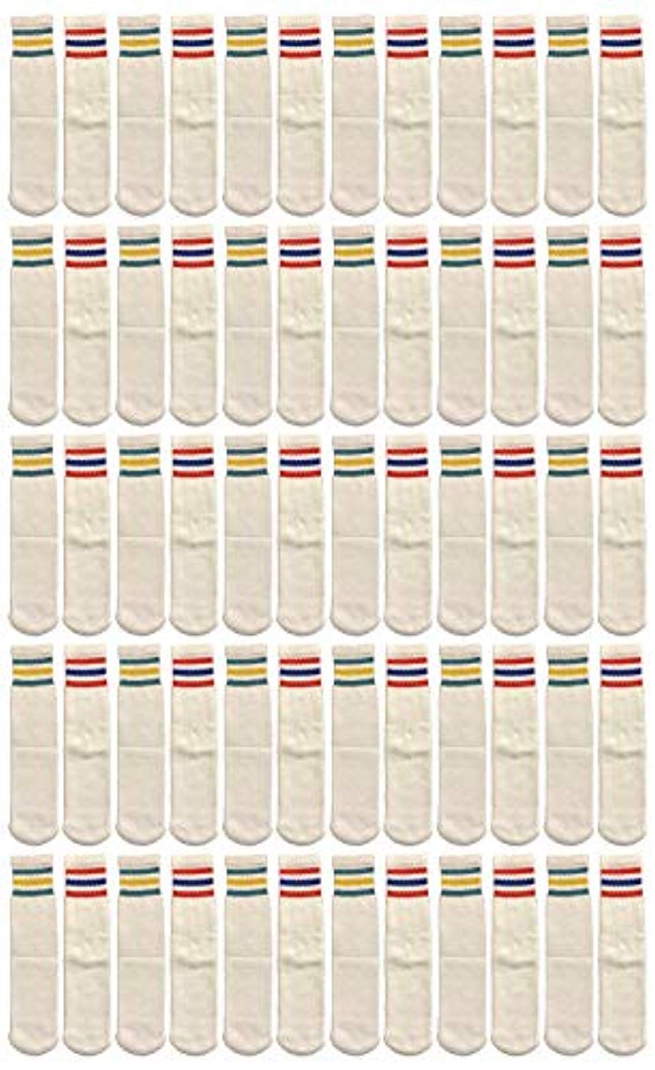 Yacht & Smith Wholesale Bulk Pack of 12 Pairs Kids Cotton Tube Socks - Breathable Athletic Socks for Boys & Girls - Referee Style Black & White Soccer Socks - Perfect for Sports, School & Everyday Wear