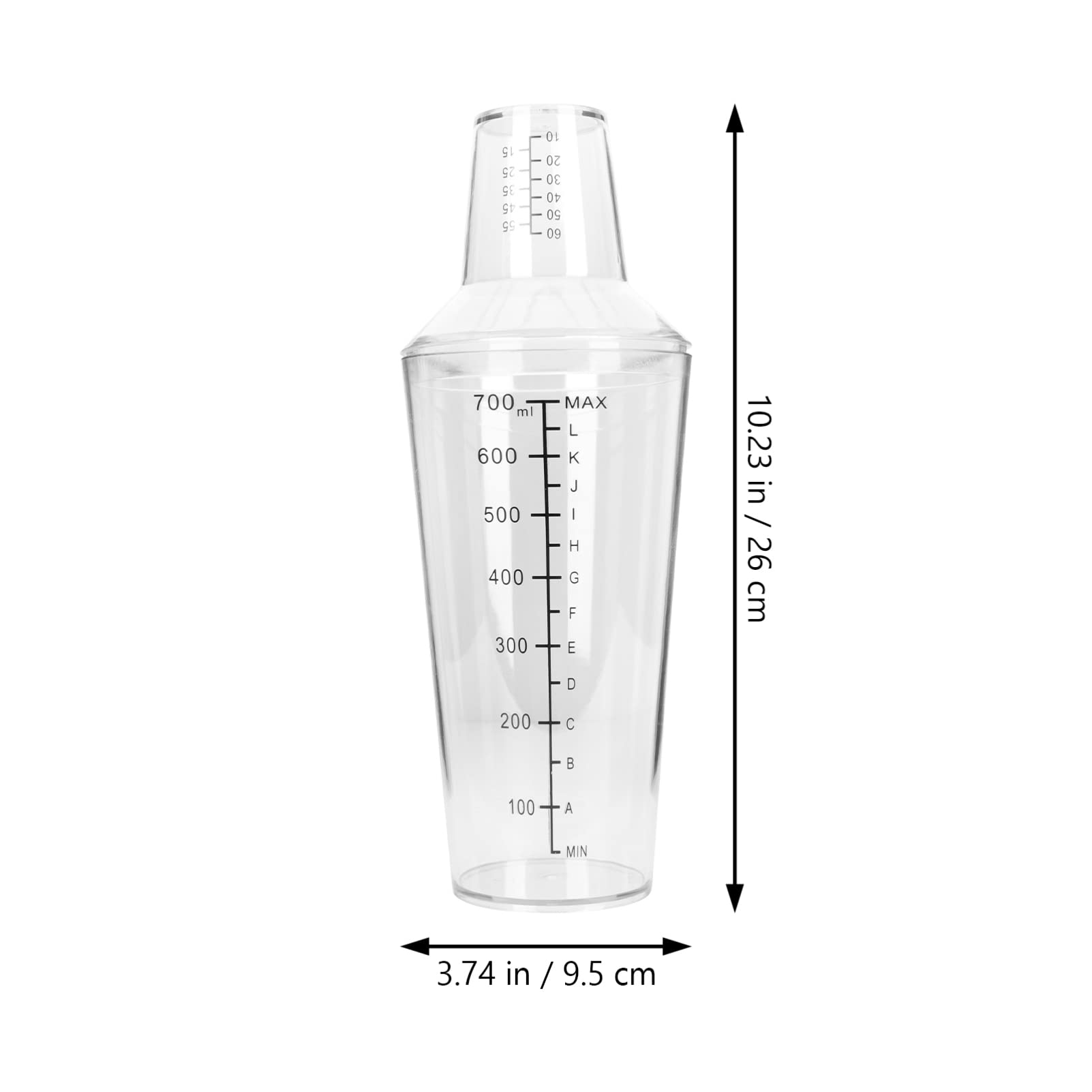 Zerodeko Snow Grams Plastic Cup - 16oz Clear Drinkware for Milk Tea, Cocktails & Protein Shakes | Stainless Steel Cocktail Shaker with Measuring Scale | Perfect for Bartending, Home Mixing & Party Drinks