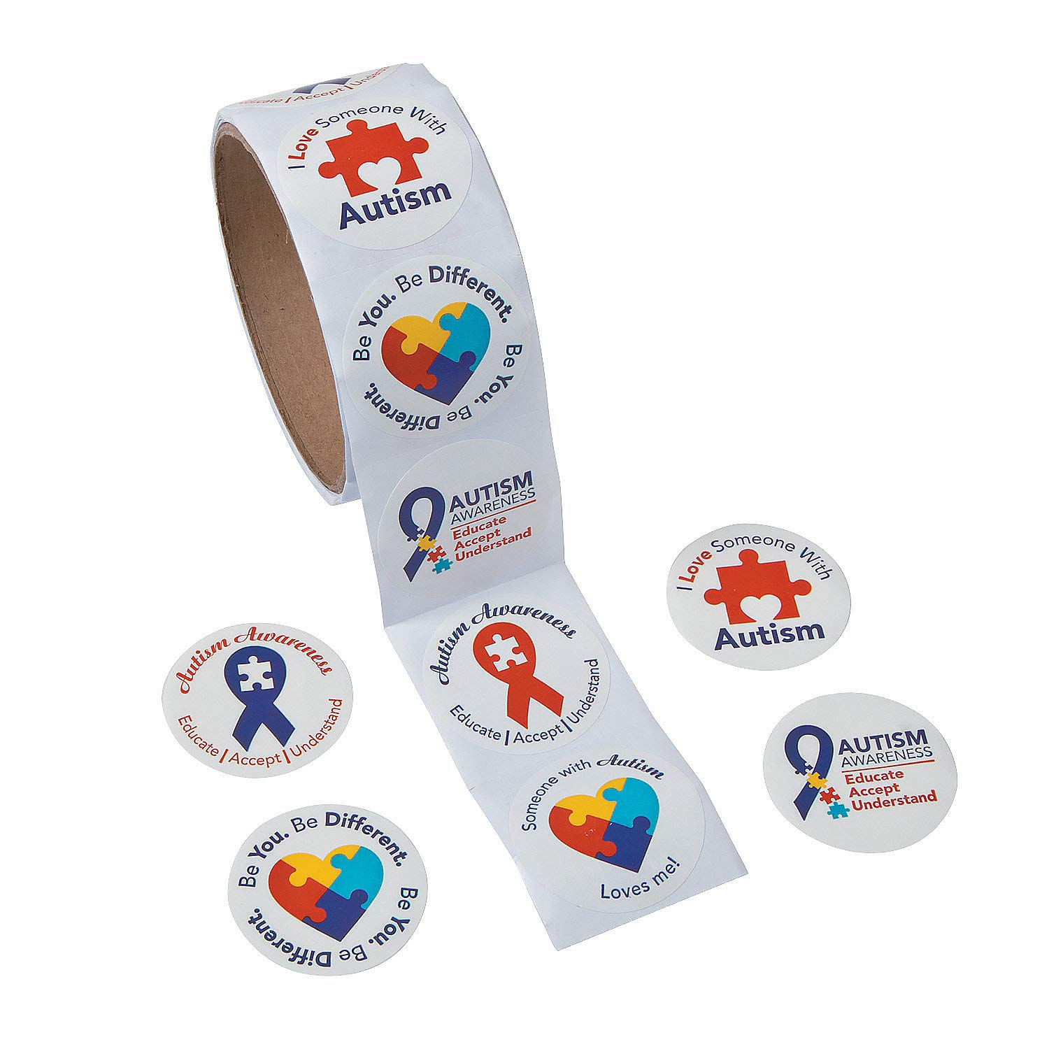 Autism Awareness Stickers Roll - Fun Express Stationery for School & Office