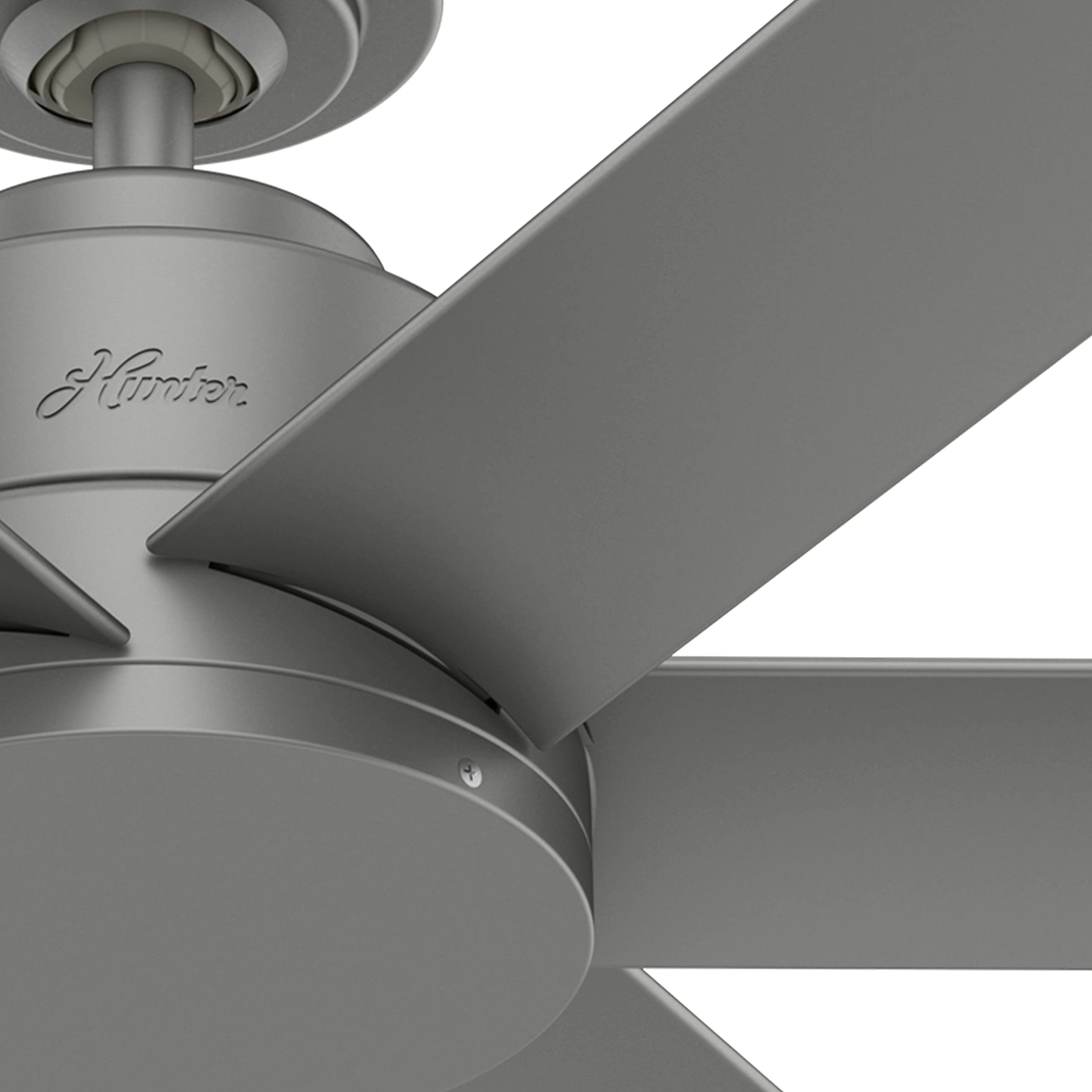 Hunter Fan 44 Inch Matte Silver Outdoor Ceiling Fan with 6 Blades - Weather Resistant, Energy Efficient - Perfect for Patio, Deck, Porch & Covered Outdoor Spaces (Renewed)