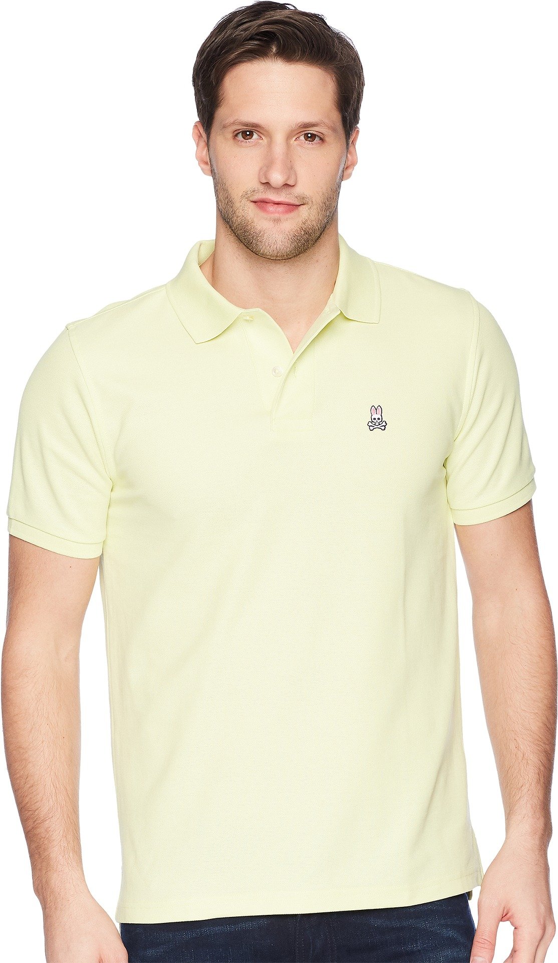 Psycho Bunny Men's Classic Polo Shirt - Lime Green Cotton Casual Short Sleeve Top for Golf, Work & Everyday Wear