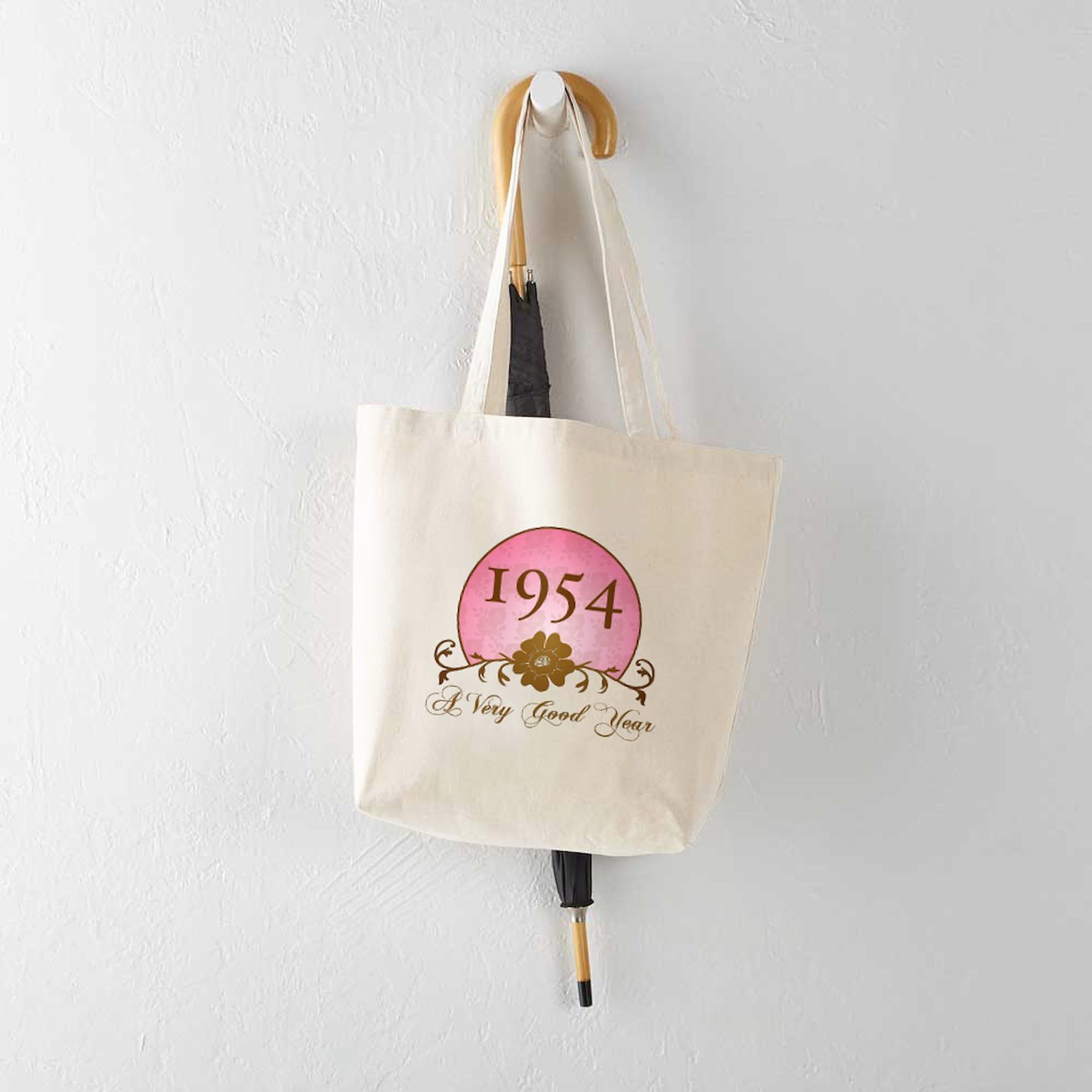 **1954 Birthday Tote Bag for Women - Natural Canvas Reusable Shopping Bag - Perfect for Groceries, Beach Trips & Gifts**
