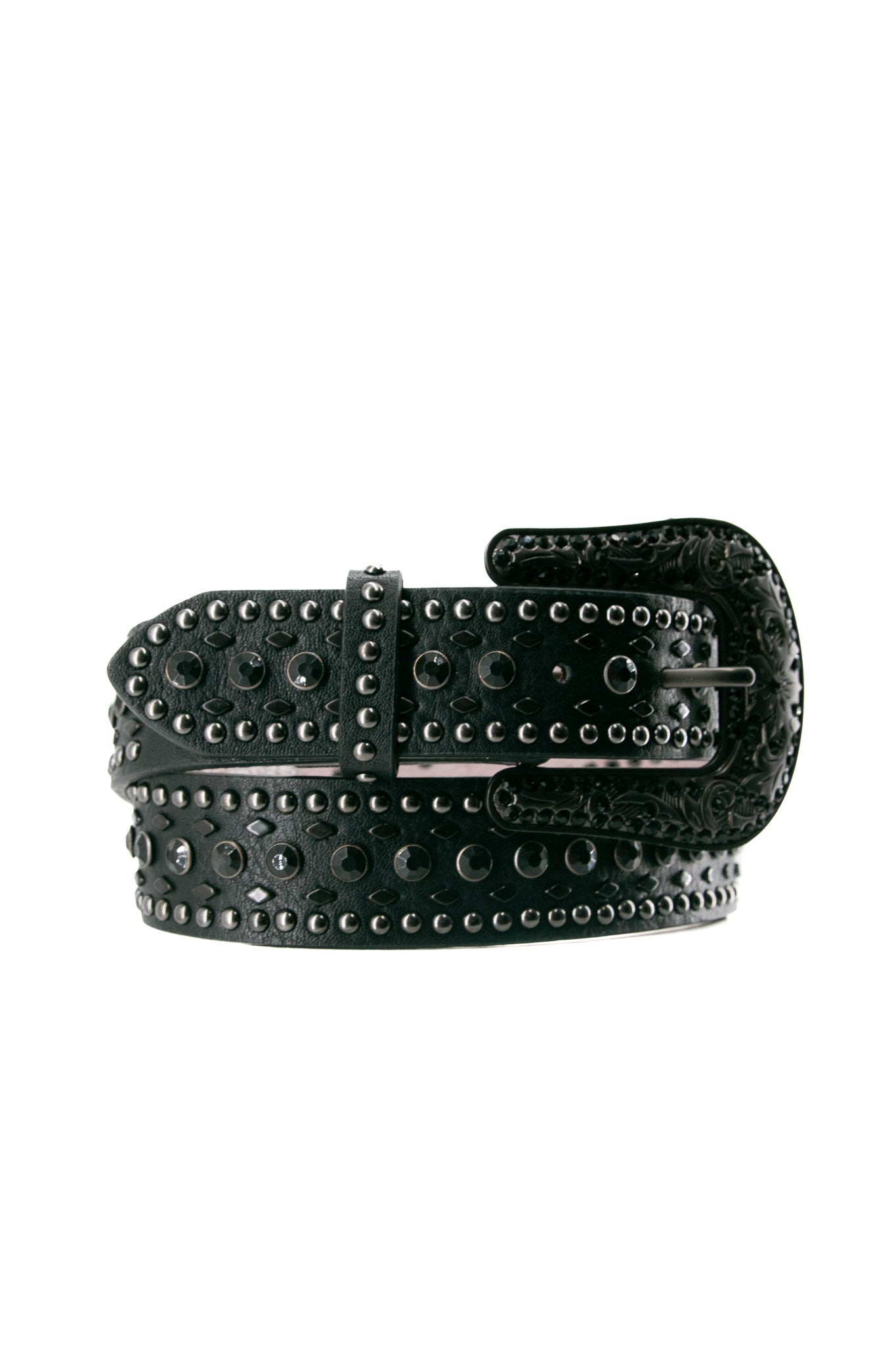 Nocona Women's Black Studded Cowgirl Belt - Genuine Leather Western Belt for Country Fashion & Rodeo Events - Perfect for Jeans, Dresses & Western Outfits