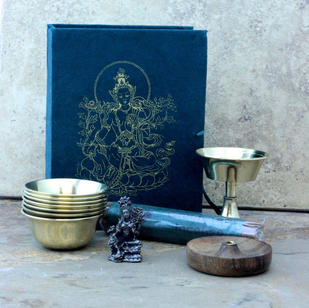 Green Tara Travel Altar - Portable Buddhist Shrine for Meditation, Prayer & Spiritual Practice - Perfect for Home, Office, Travel & Outdoor Rituals