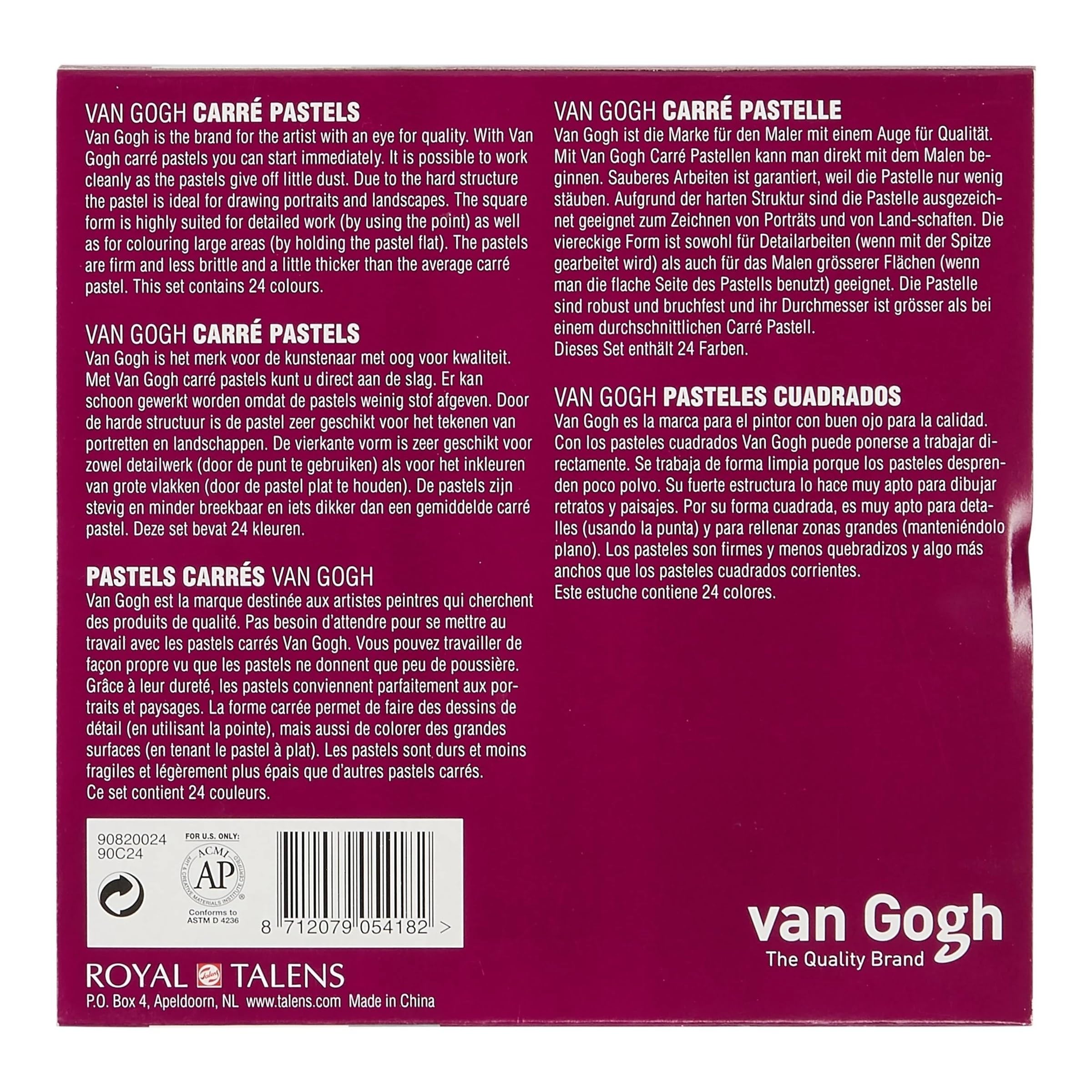 Van Gogh 24-Color Soft Pastel Set - Premium Artist Chalk Pastels for Drawing & Sketching | Ideal for Professional Artists, Students & DIY Craft Projects
