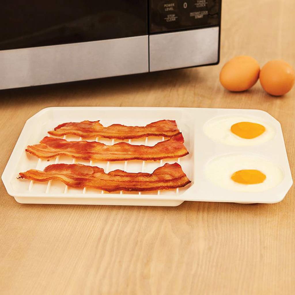 MONLEYTA Microwave Bacon Maker & Egg Cooker - 1 Piece Kitchen Cooking Tool for Quick Breakfast, Sandwiches, and Meal Prep | Perfect for Home, Office, and Camping Use