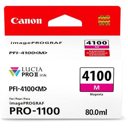 Canon PFI 4100 Magenta Pigment Ink Tank (80mL) - High-Quality Printer Ink Refill for Canon Printers | Perfect for Home, Office & Photo Printing