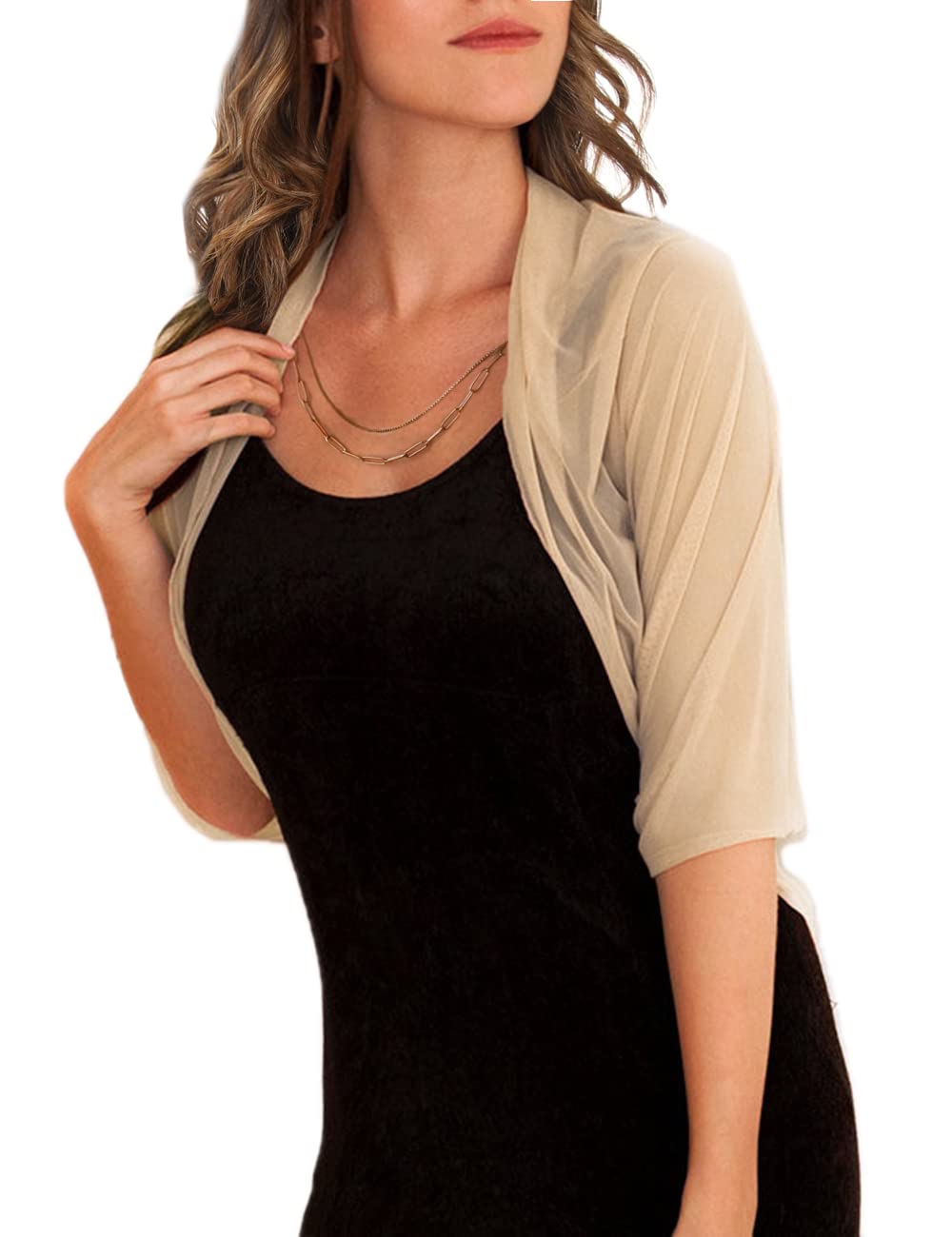 Cowasto Women's Summer Sheer Shrug Shawl Wrap - Lightweight Bolero Cover Up for Dresses, Evening Wear & Beach Outfits - Perfect for Weddings, Parties & Vacation Outings