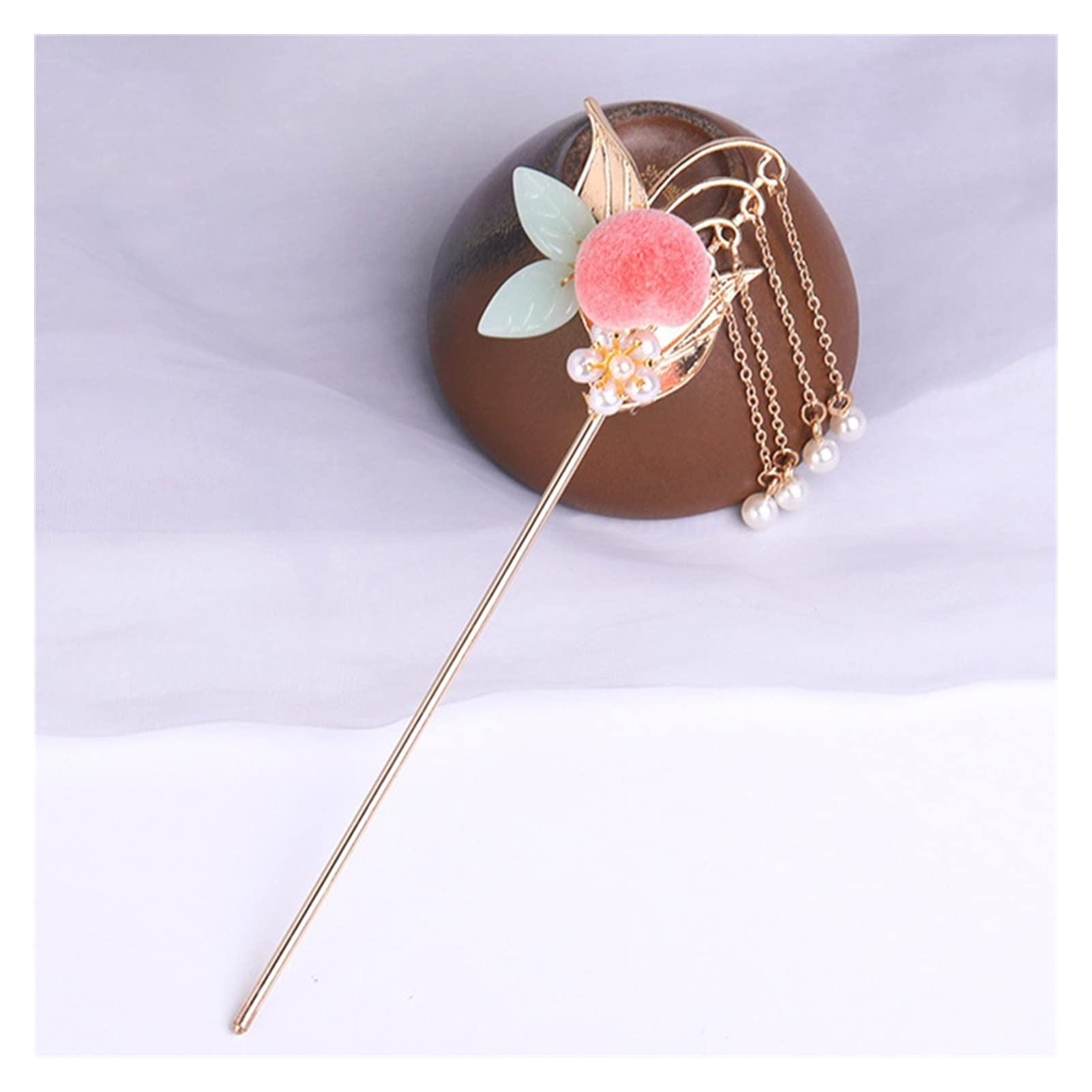 Chinese Style Tassel Hair Sticks - Pearl Hair Pins with Metal Flower Hair Chopsticks for Wedding, Party & Daily Use | Elegant Hair Accessories for Brides, Dancers & Fashion Lovers (Metal Color C)