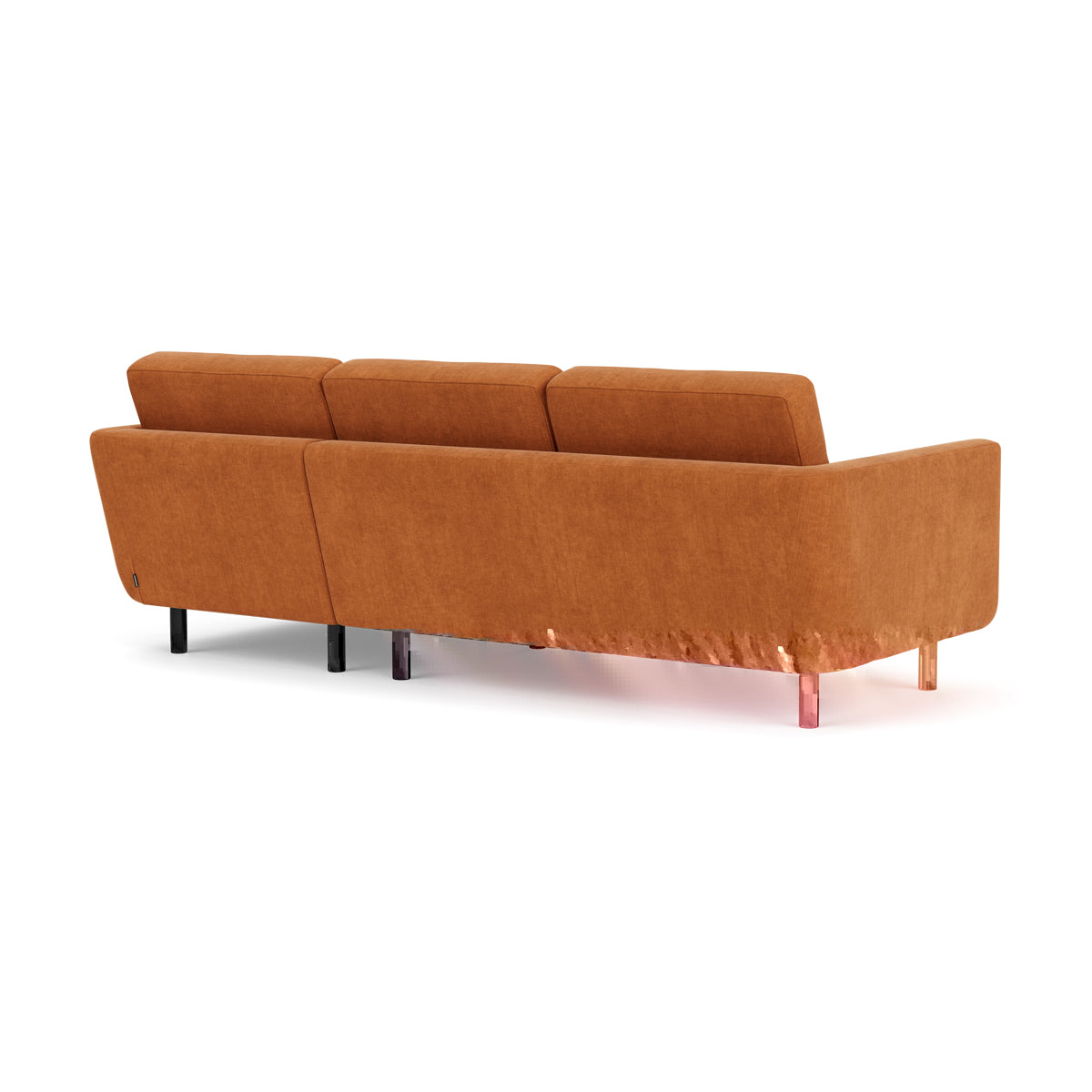 Conrad Fabric Right Chaise Sofa - Modern Sectional Couch for Living Room, Lounge & Home Theater - Comfortable Upholstered Furniture with Chaise Lounge