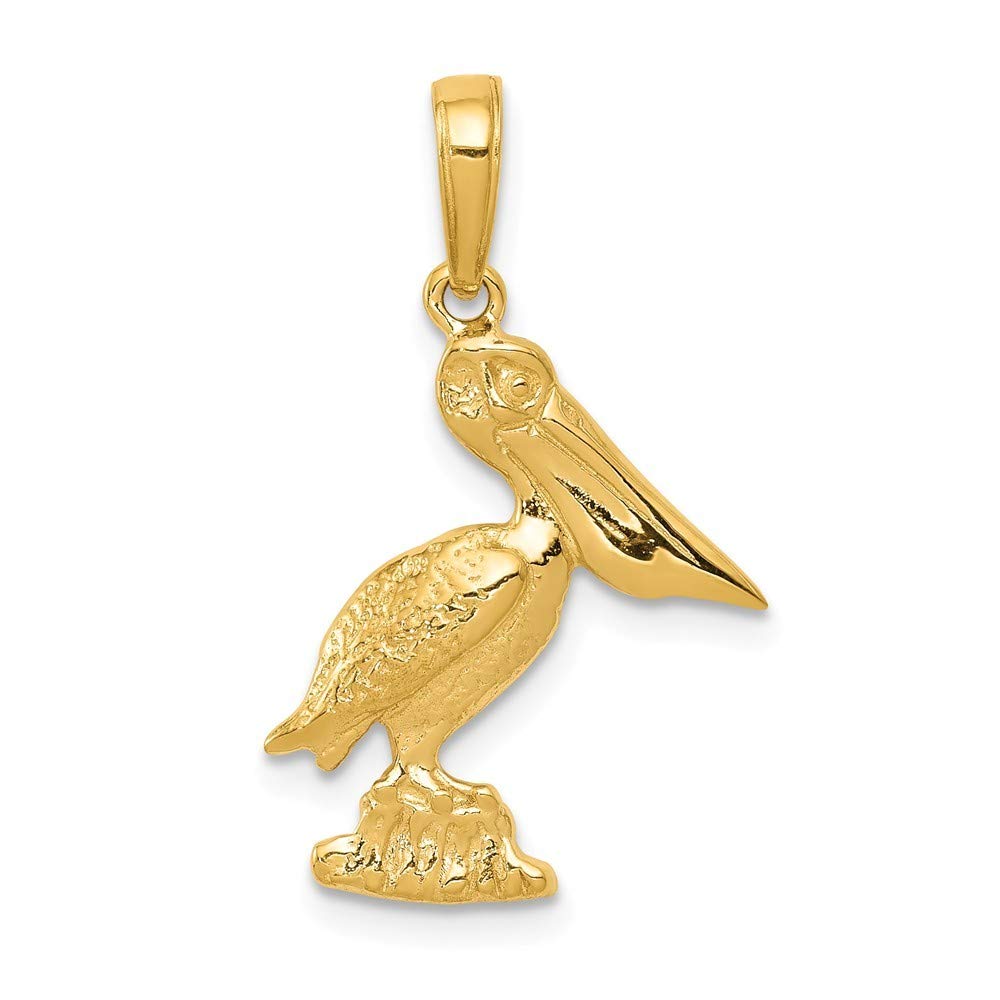 14K Yellow Gold Pelican Pendant Necklace - Roy Rose Jewelry - Elegant Gift for Women, Perfect for Birthdays, Anniversaries & Special Occasions