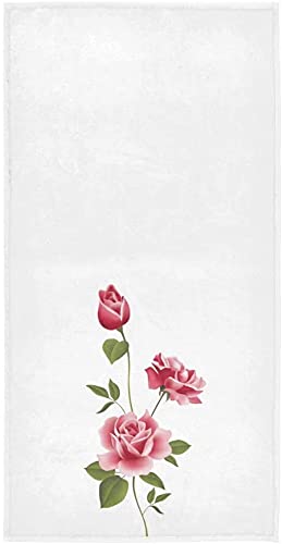 Pink Rose Hand Towel - Soft, Lightweight & Absorbent Bath Towel for Home & Bathroom Decor (27.5x15.7 Inches) - Perfect for Guest Bathrooms, Spa Days & Luxury Home Decor